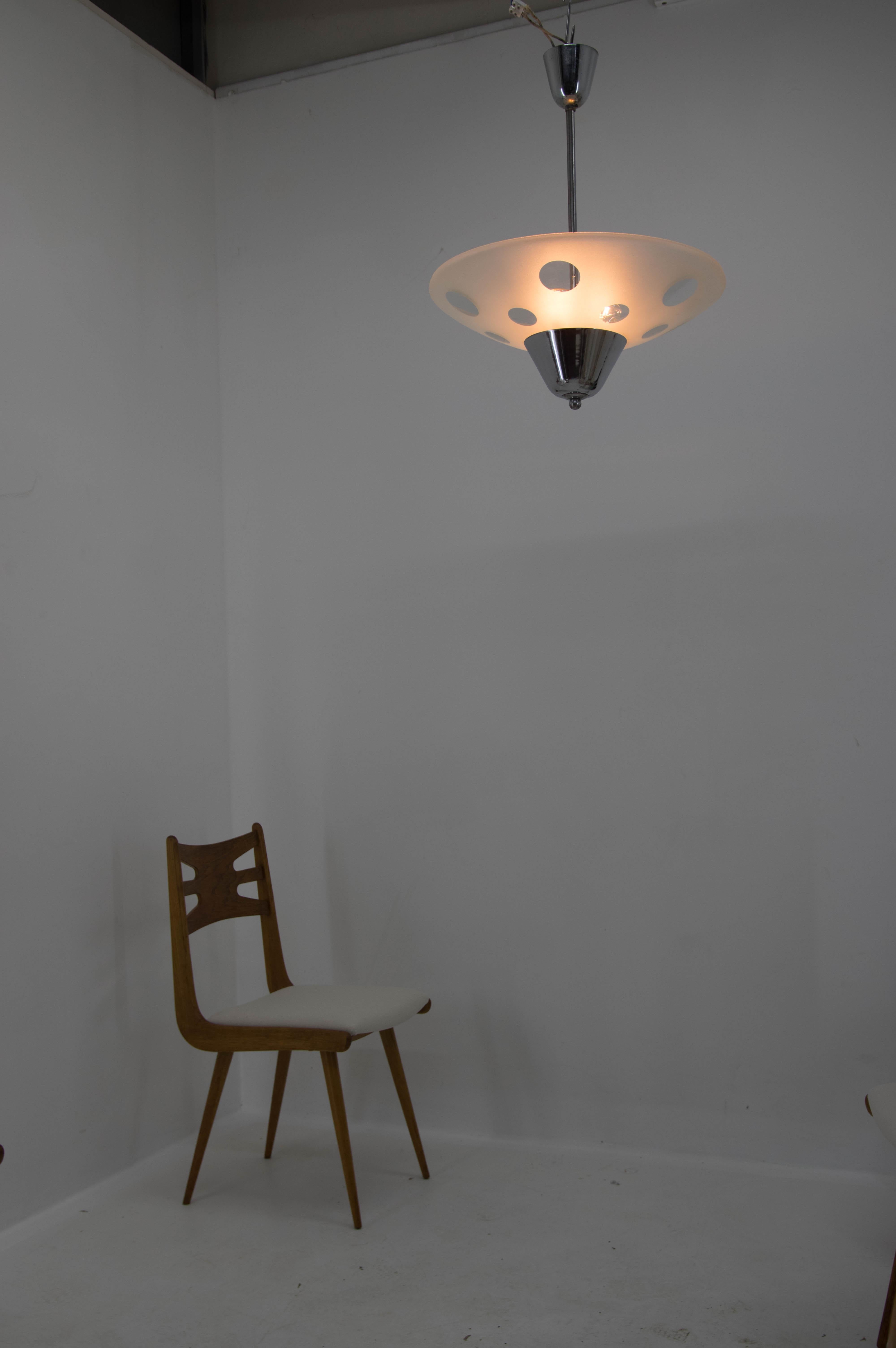 Mid-20th Century Rare Bauhaus Chandelier by Franta Anyz for Napako, 1940s For Sale