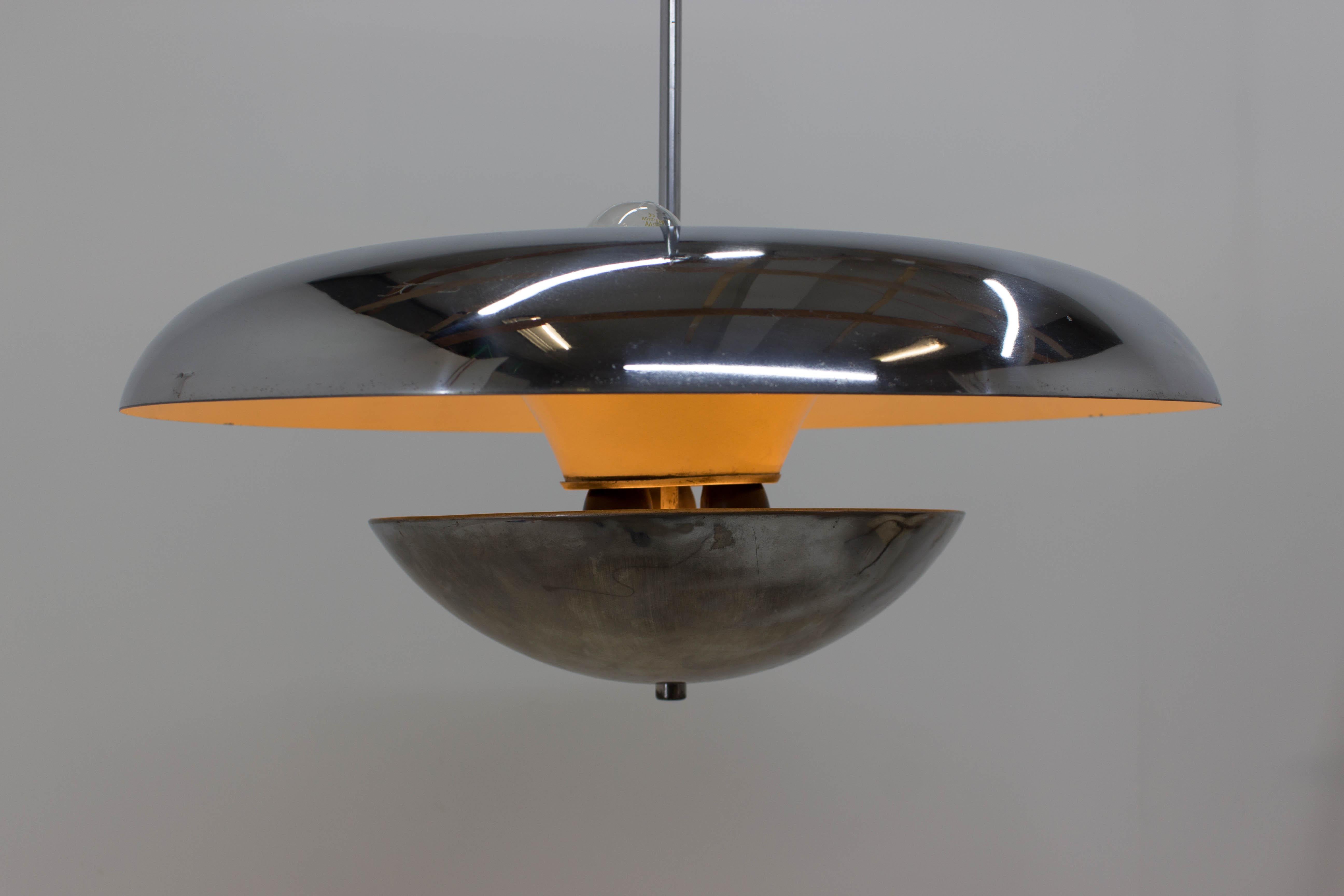 Rare Bauhaus Chandelier by Frantisek Anyz for Napako, 1930s In Good Condition In Praha, CZ