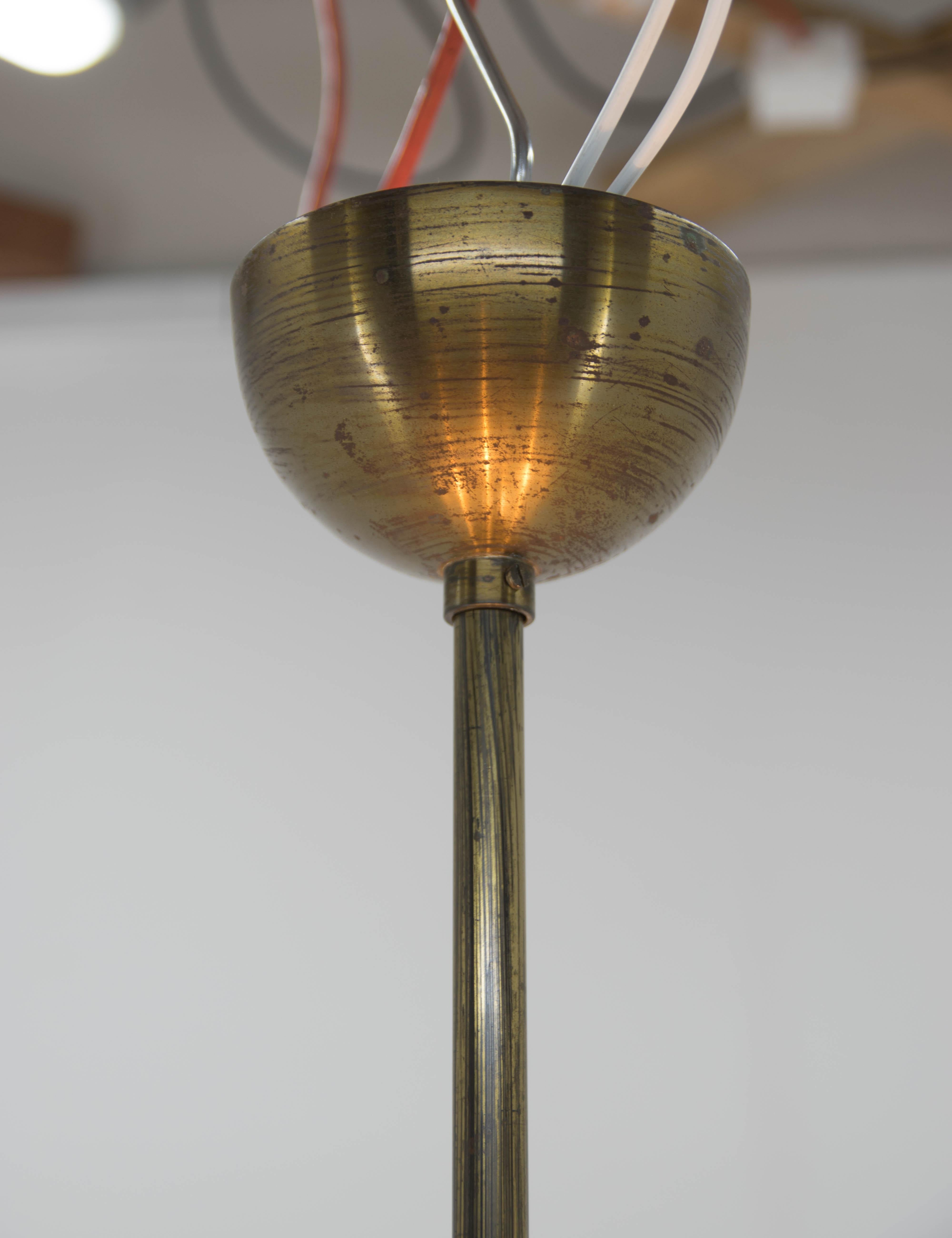Brass Rare Bauhaus Chandelier by IAS, 1930s For Sale