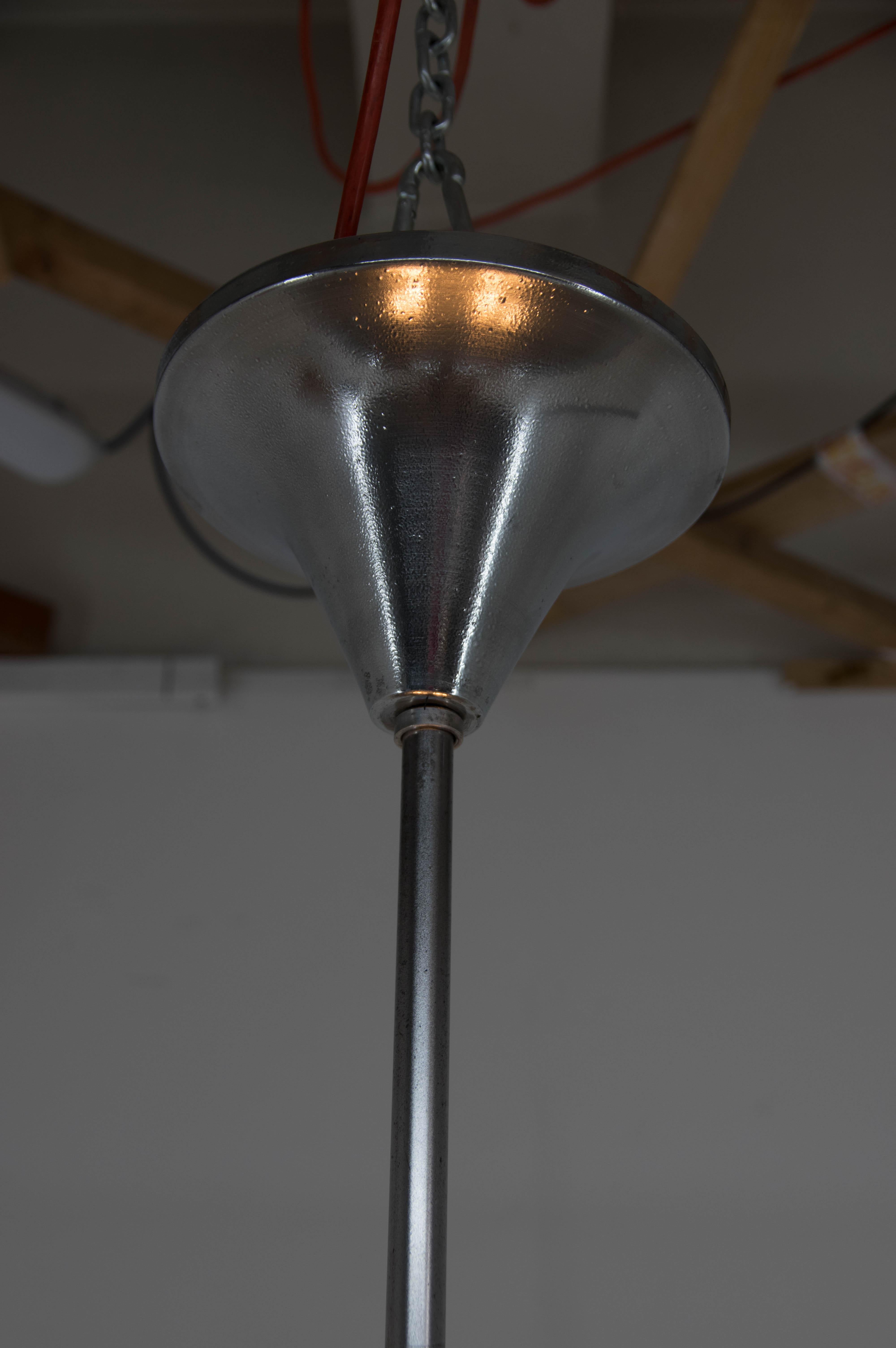Rare Bauhaus Chandelier by IAS, 1930s, Restored For Sale 5