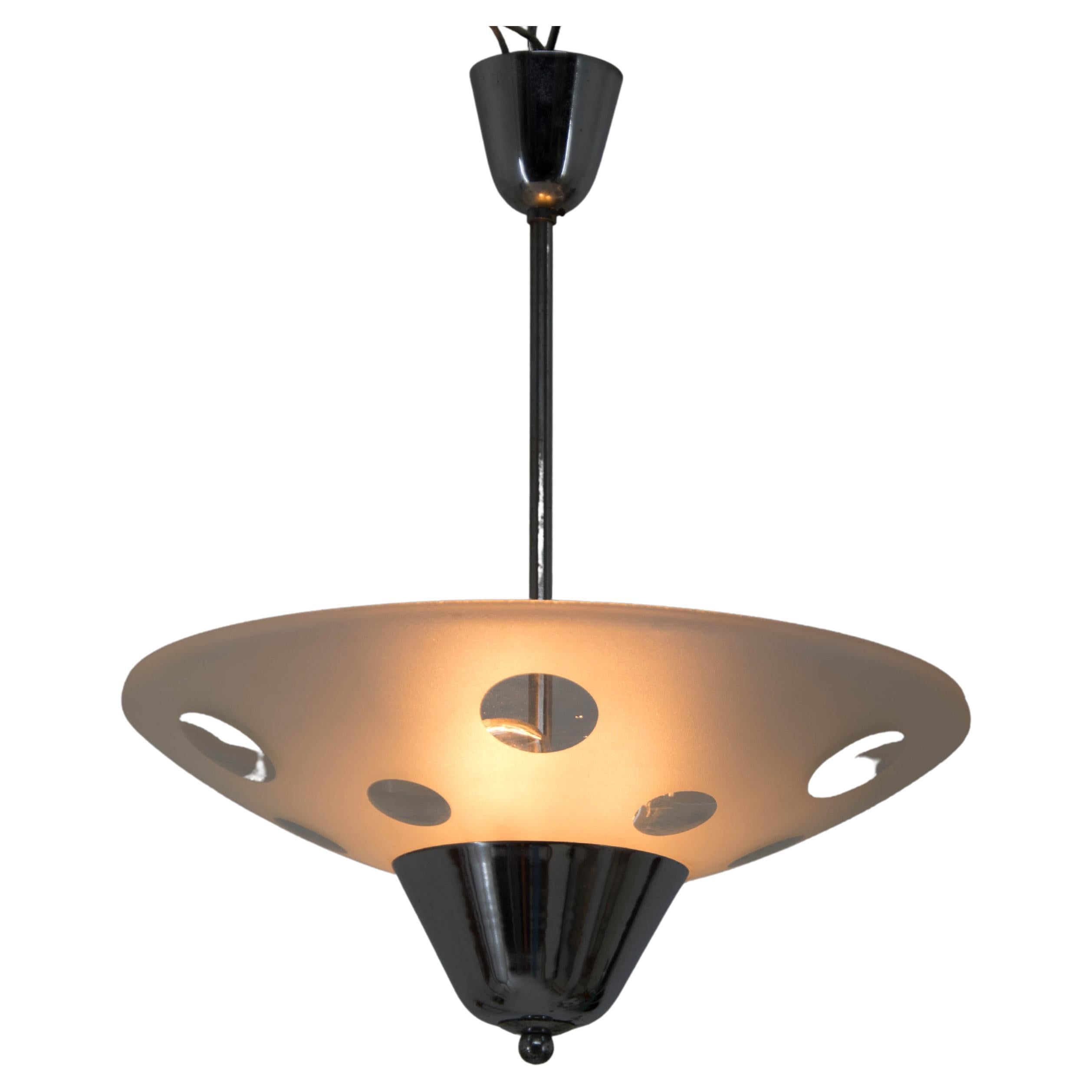 Rare Bauhaus Chandelier by Napako, 1940s For Sale