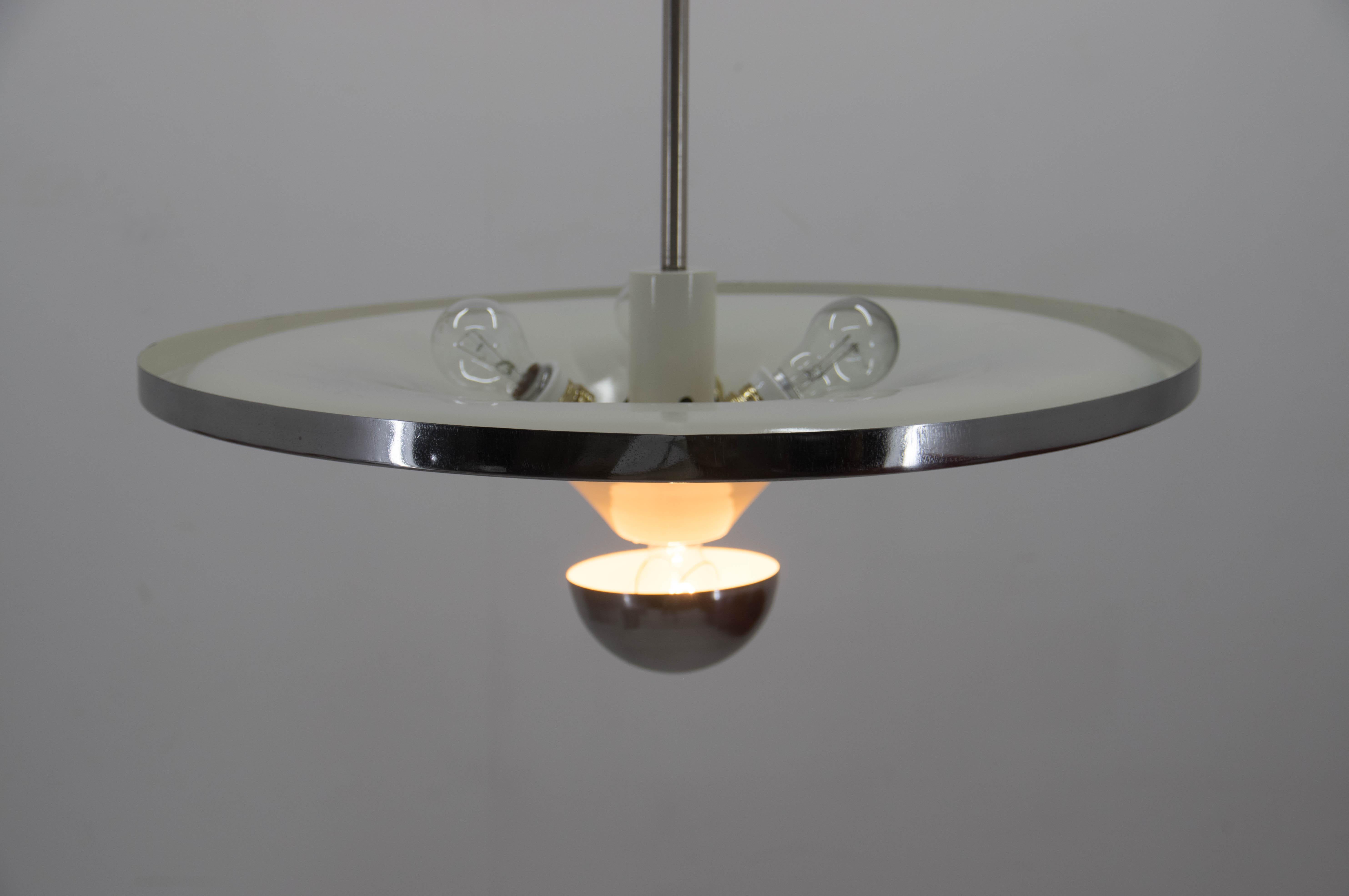 Rare Bauhaus Chandelier with Indirect Light by IAS, 1920s For Sale 9