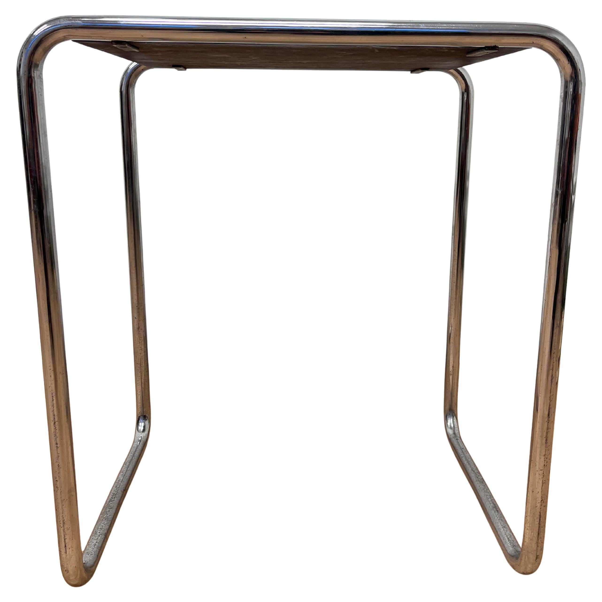 Rare Bauhaus chrome Nesting Table B9, Marcel Breuer-1930s