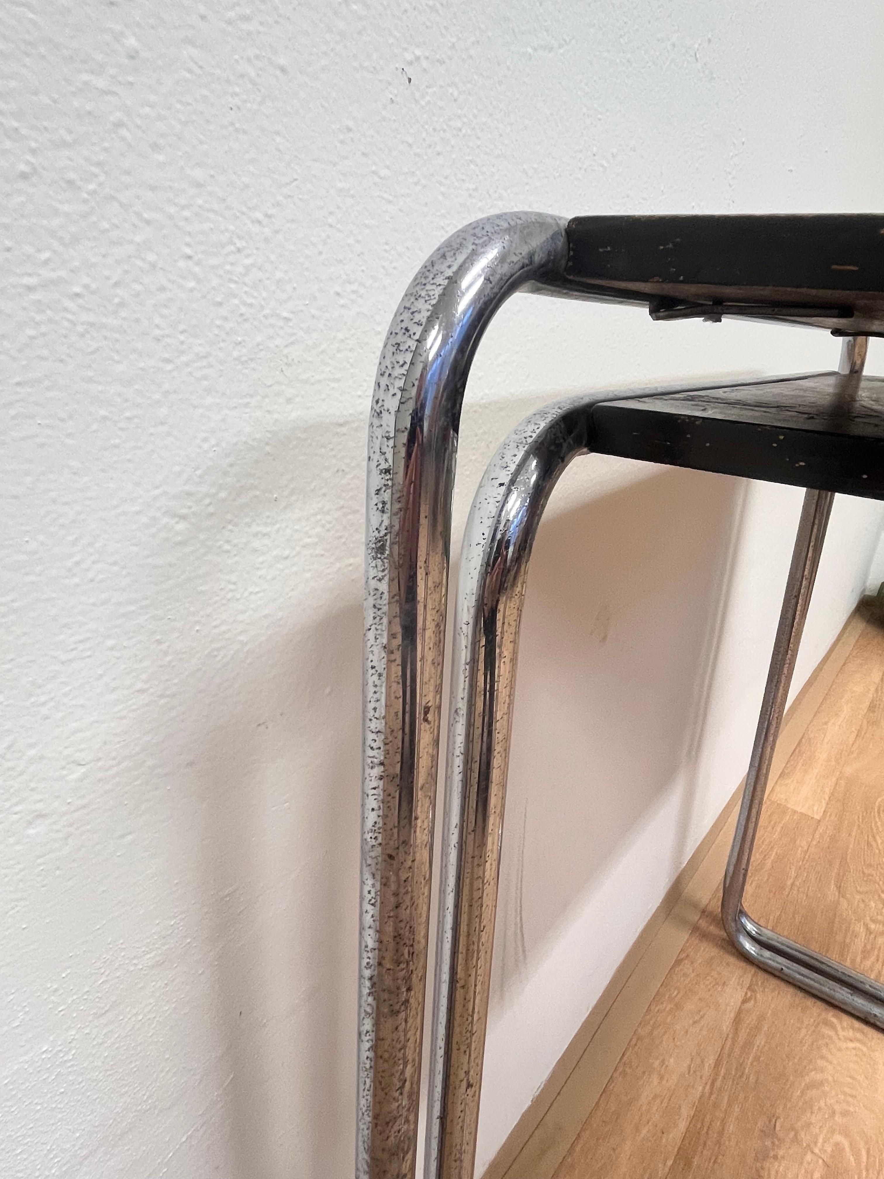 Chrome Rare Bauhaus chrome Nesting Tables B9, Marcel Breuer - 1930s For Sale