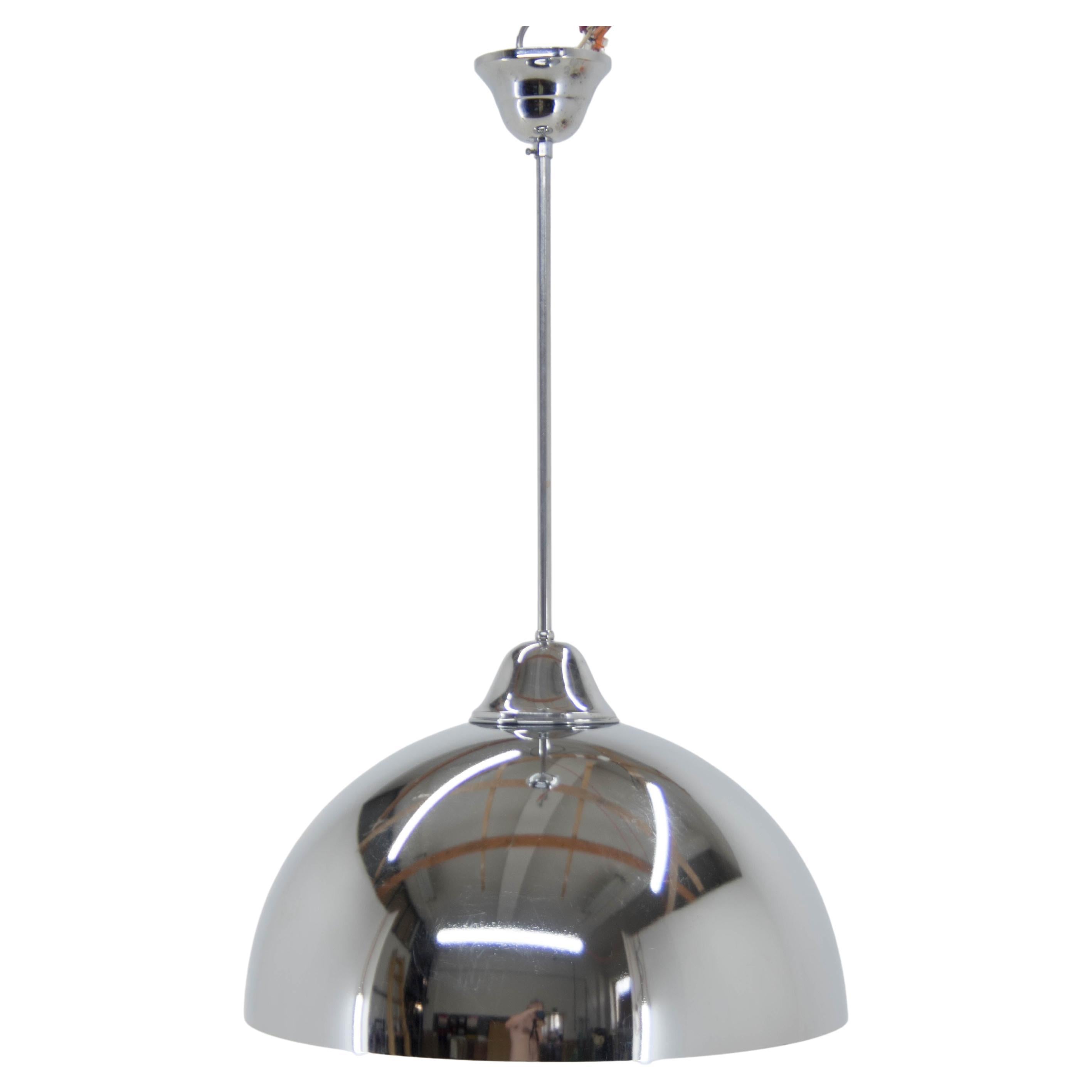 Rare Bauhaus Chrome Pendant, 1930s, Restored For Sale