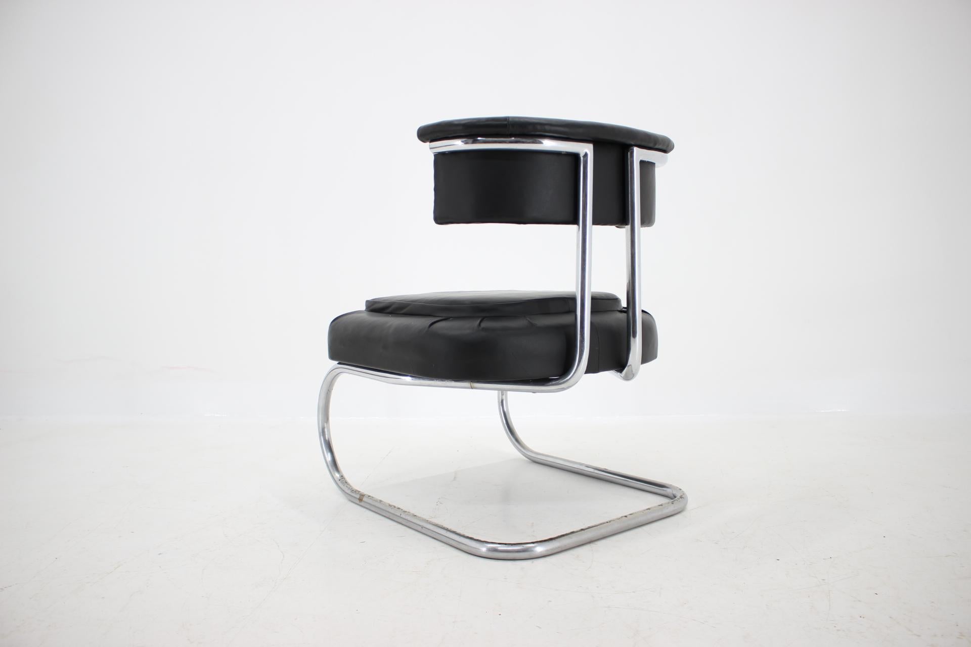 Rare Bauhaus Chrome Tubular Chair by Mücke Melder, 1930s In Good Condition In Praha, CZ