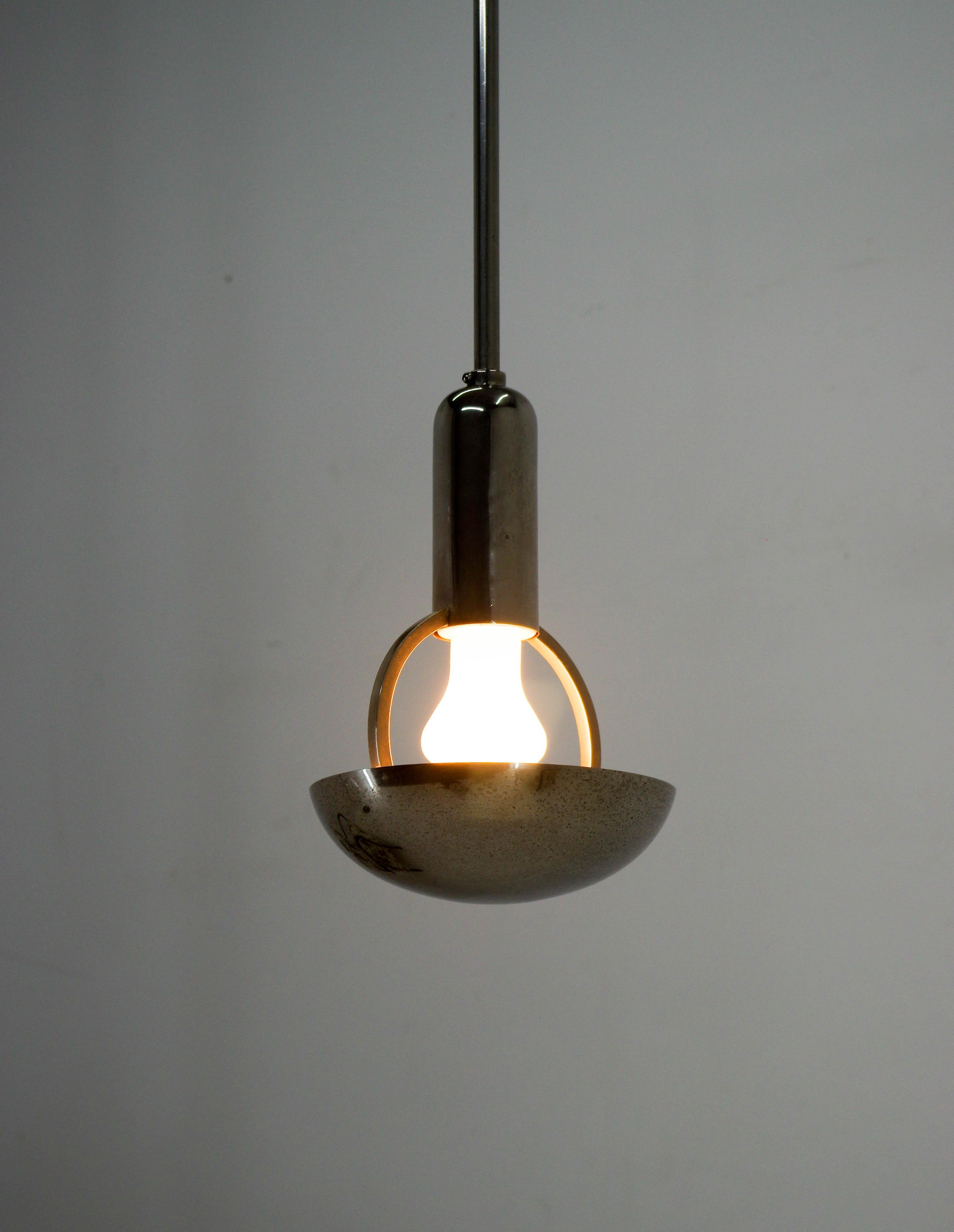 Rare Bauhaus / Functionalist Pendant, 1930s, Restored For Sale 7