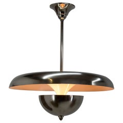 Rare Bauhaus / Functionalist Pendant with Indirect Light, 1930, Restored