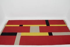 Rare tapis géométrique Bauhaus, années 1940