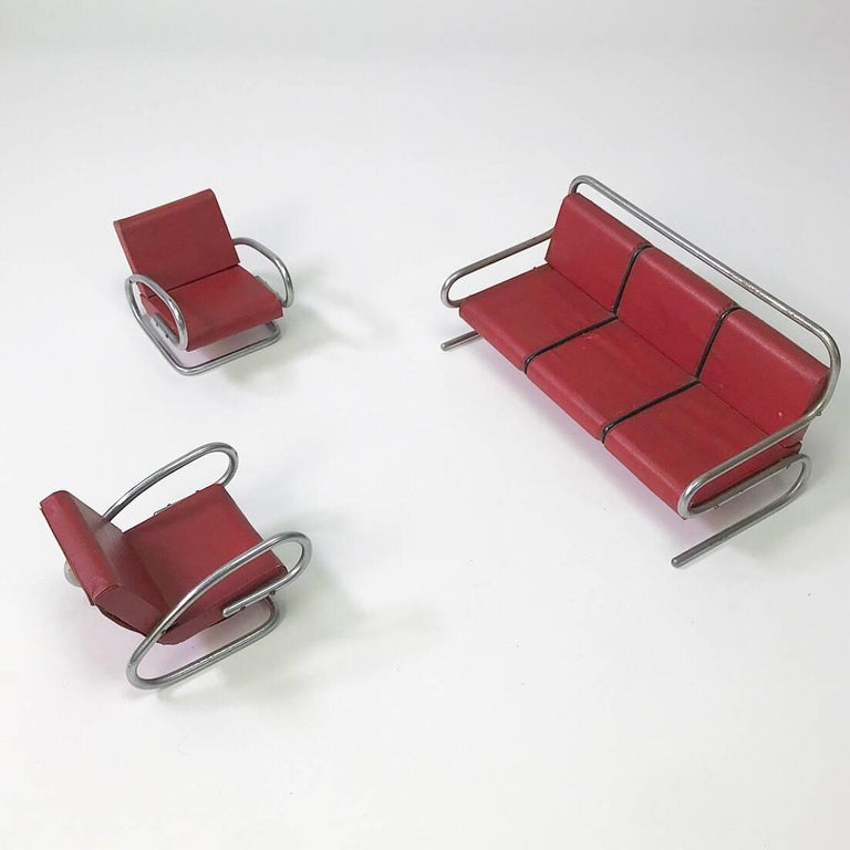 Rare Bauhaus Lounge Set Salesman Sample Furnitures from the 1930s at