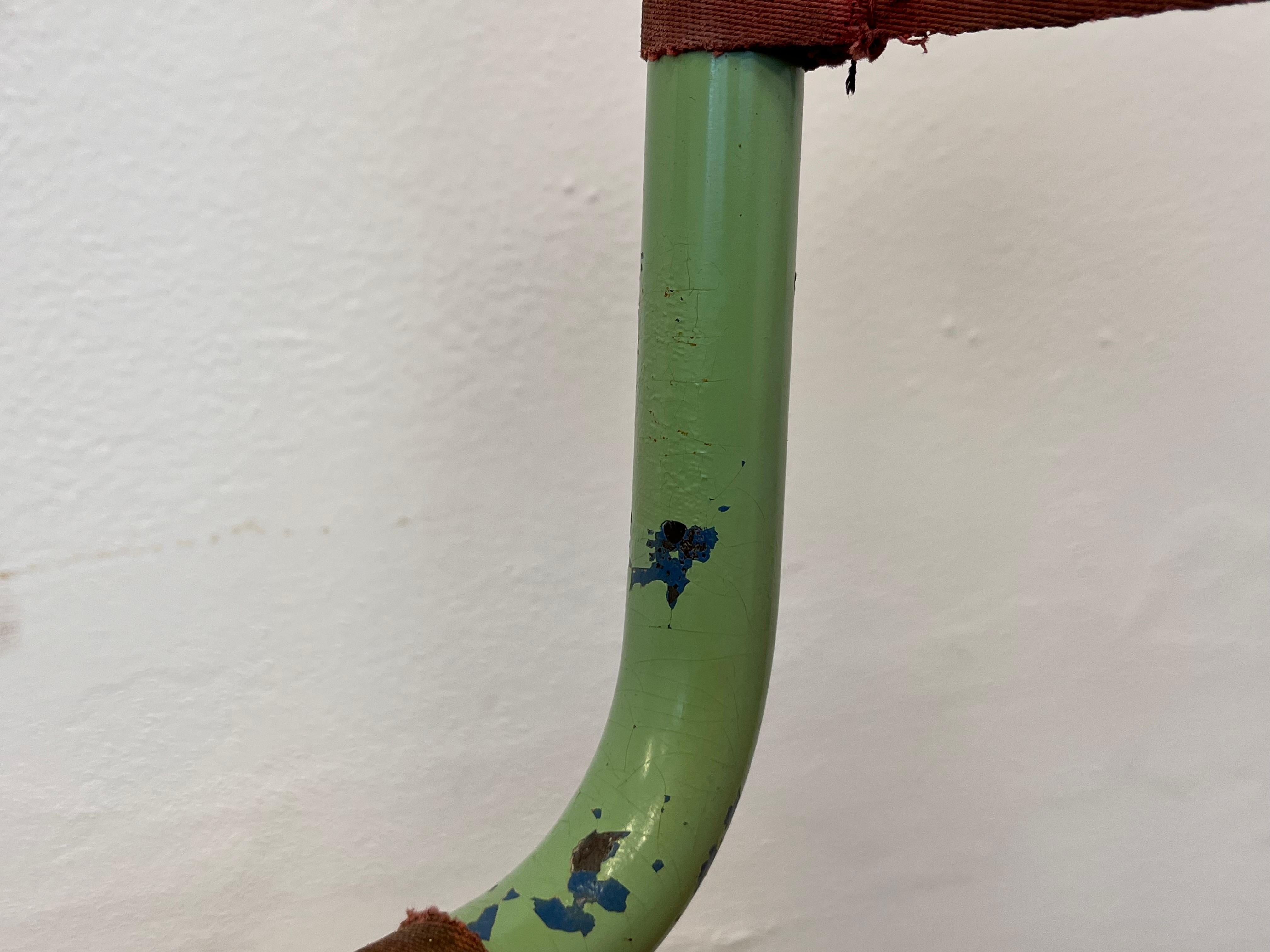 German Rare Bauhaus Mart Stam tubular chair by Thonet / original green colour!! For Sale