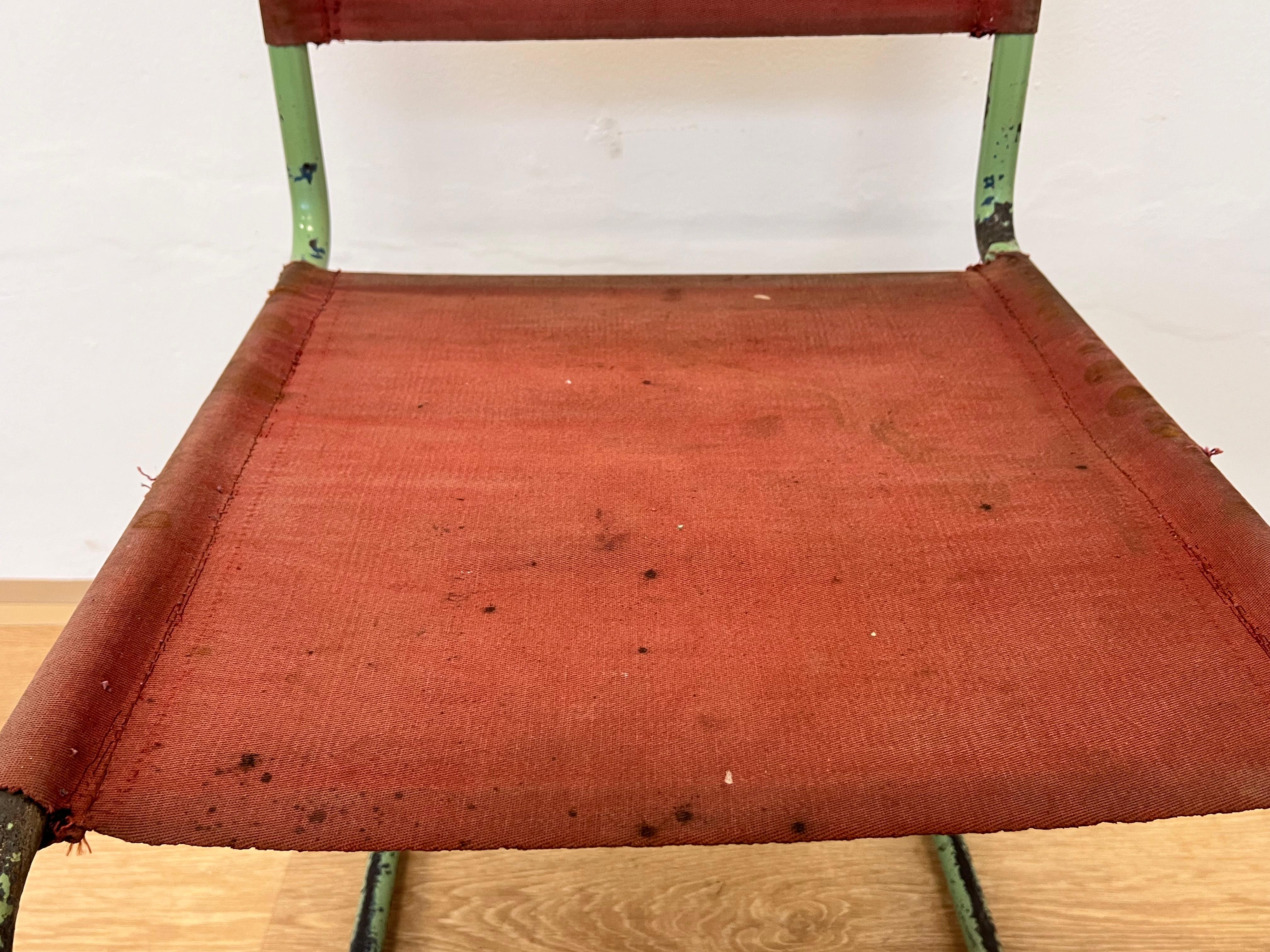 Early 20th Century Rare Bauhaus Mart Stam tubular chair by Thonet / original green colour!! For Sale