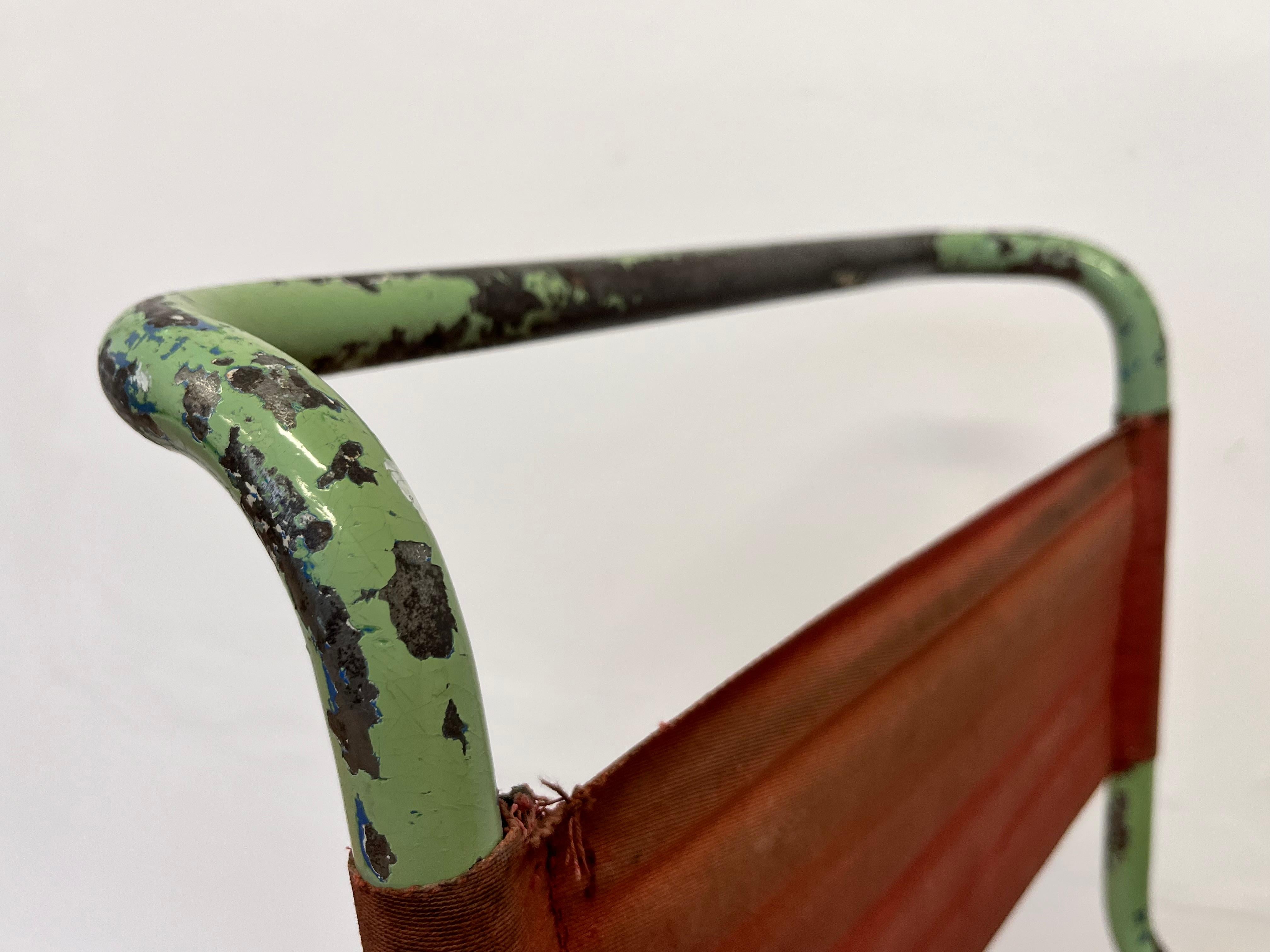 Steel Rare Bauhaus Mart Stam tubular chair by Thonet / original green colour!! For Sale