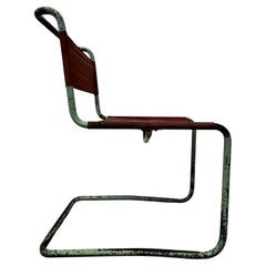 Rare Bauhaus Mart Stam tubular chair by Thonet / original green colour!!