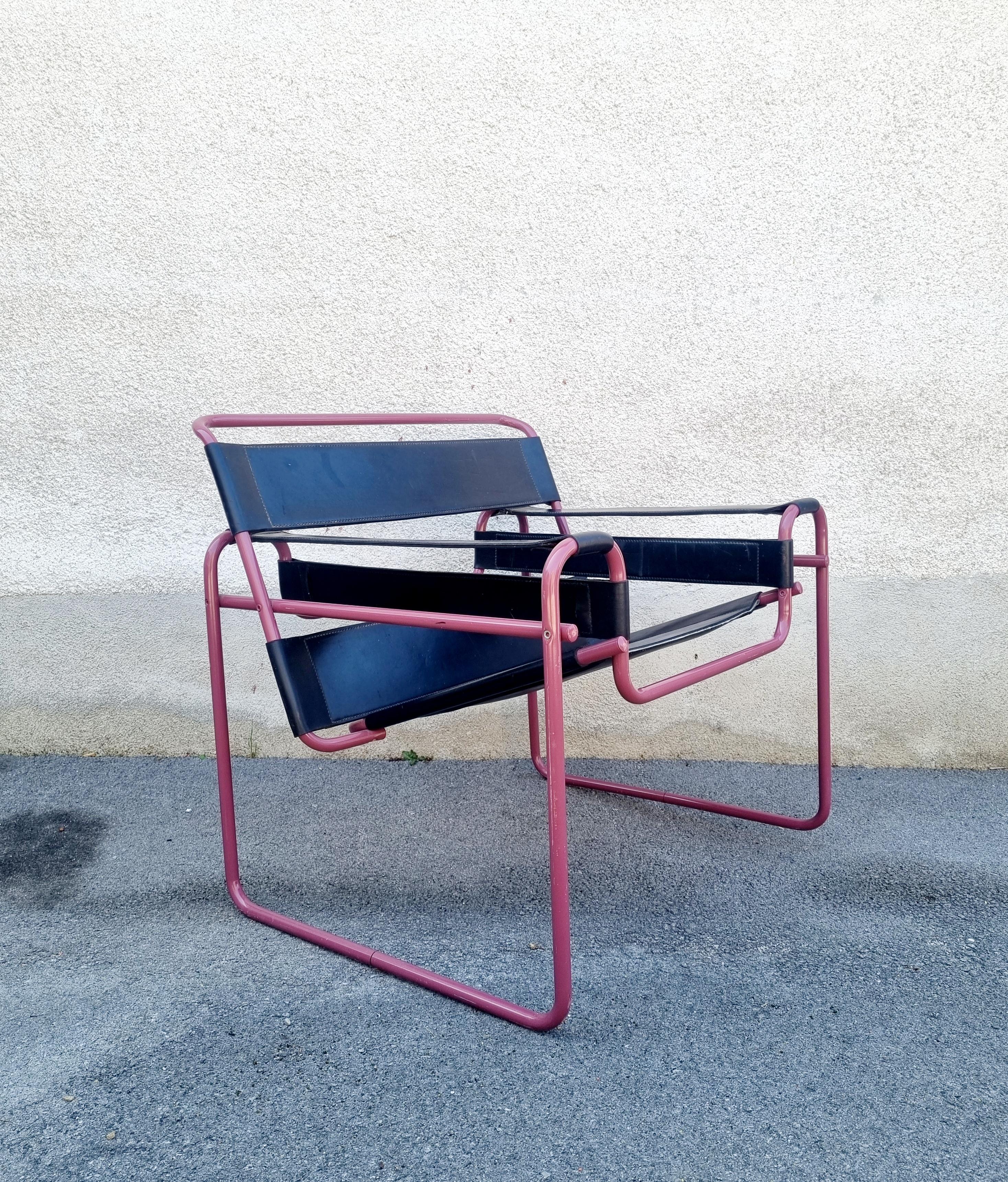 Raro Modelo Bauhaus de  Silla Wassily B3 de Marcel Breuer, Italia años 70 principios del siglo XX