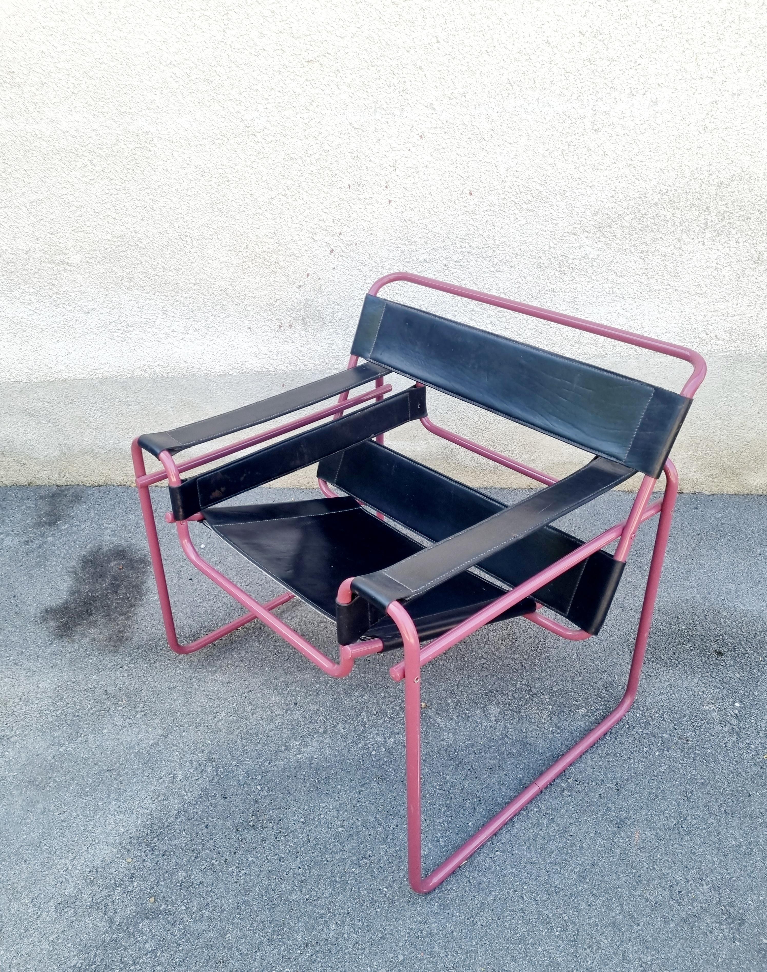 Raro Modelo Bauhaus de  Silla Wassily B3 de Marcel Breuer, Italia años 70 1