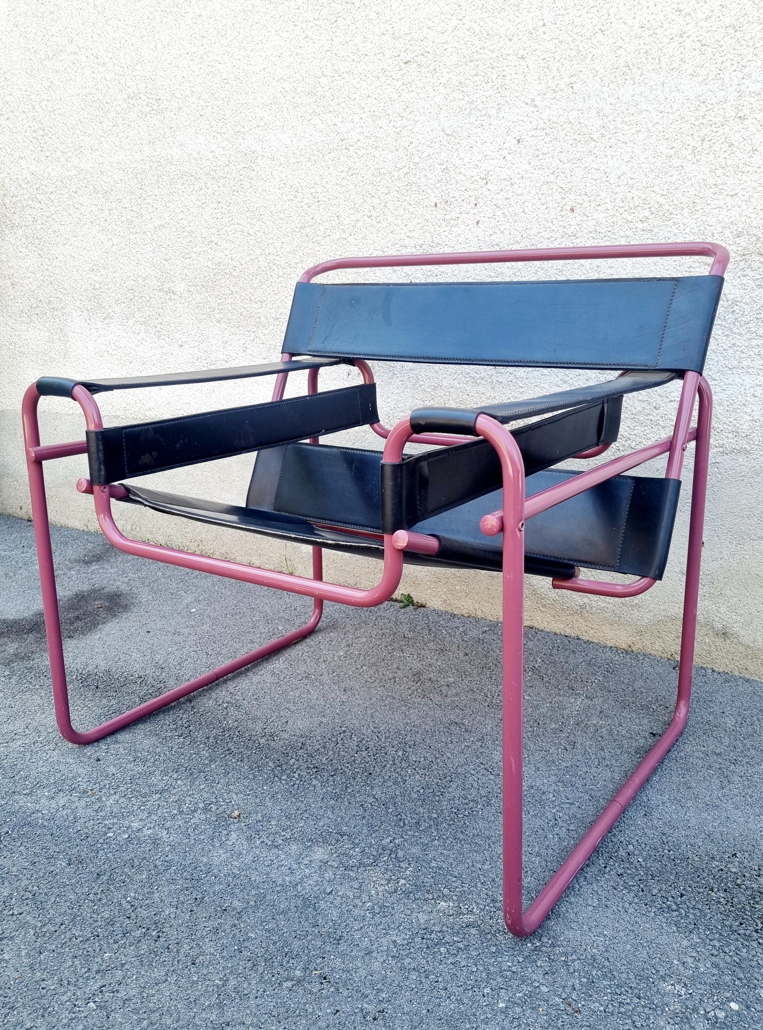 Raro Modelo Bauhaus de  Silla Wassily B3 de Marcel Breuer, Italia años 70 2