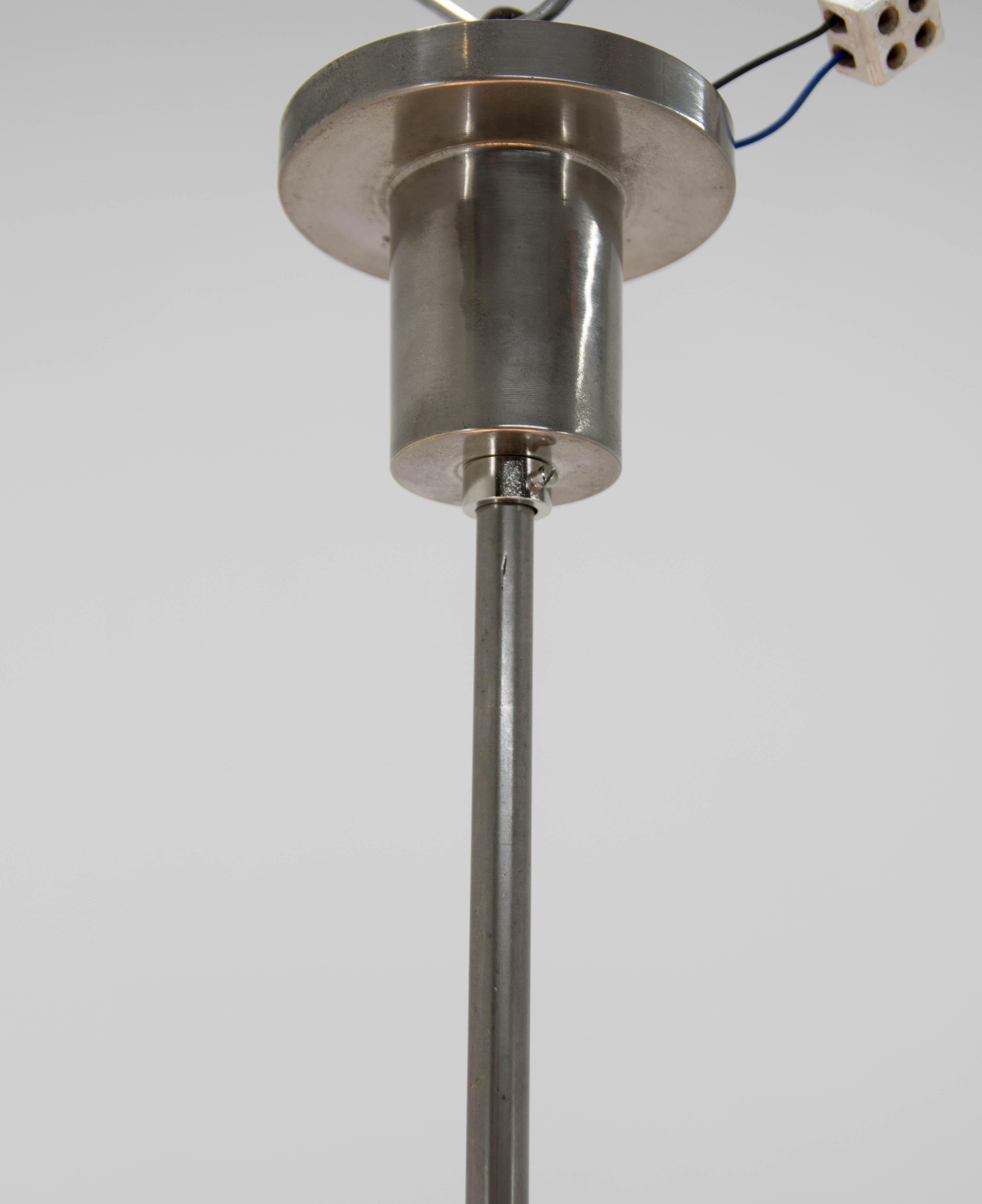 Mid-20th Century Rare Bauhaus Nickel-plated Chandelier, 1930s For Sale