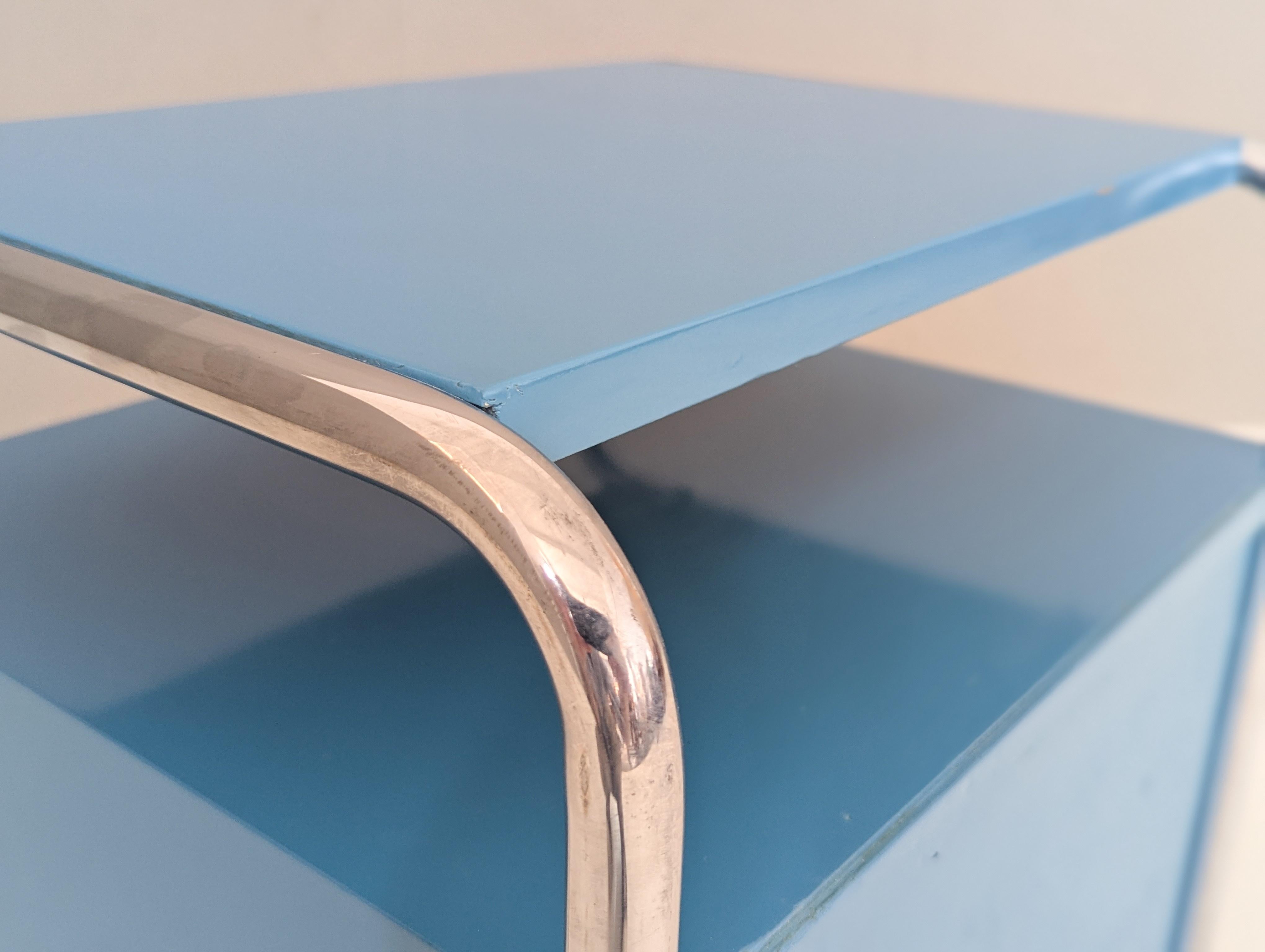 Rare table de nuit Bauhaus par J. Fenyves pour Thonet, Model B 107, circa 1930 en vente 8