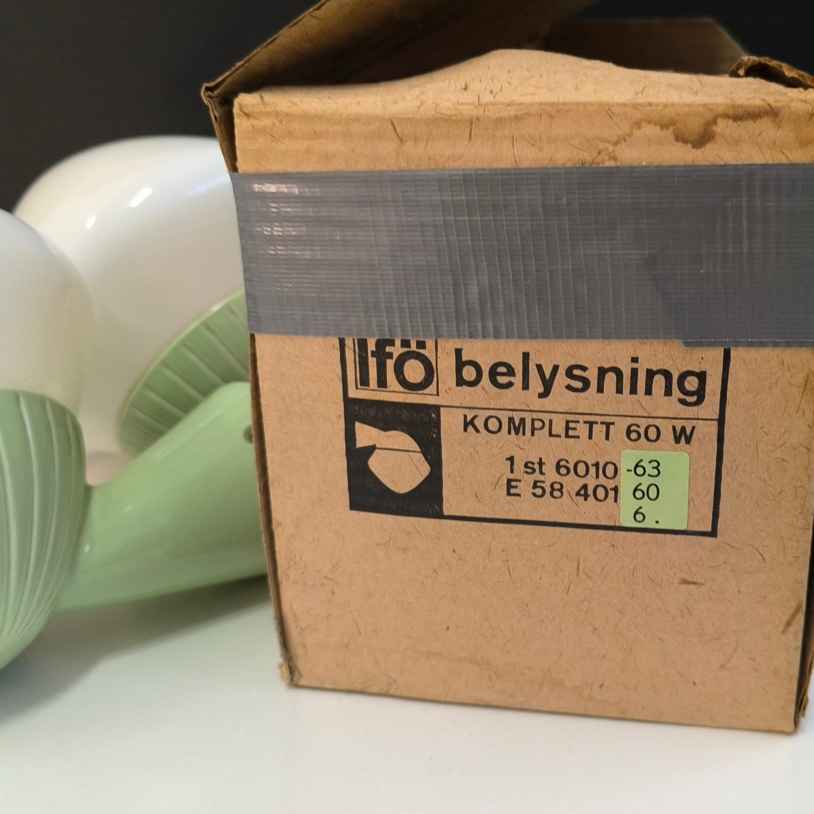 20th Century Rare Bauhaus Pistachio Green Ceramic Bathroom Lights, by Gunnar Nylund for Ifö For Sale