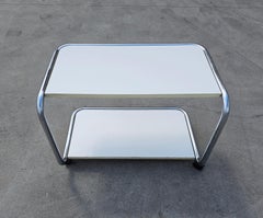 Rare Bauhaus Style Tubular 2-Tier Side Table in tubular steel, Italy 1970s