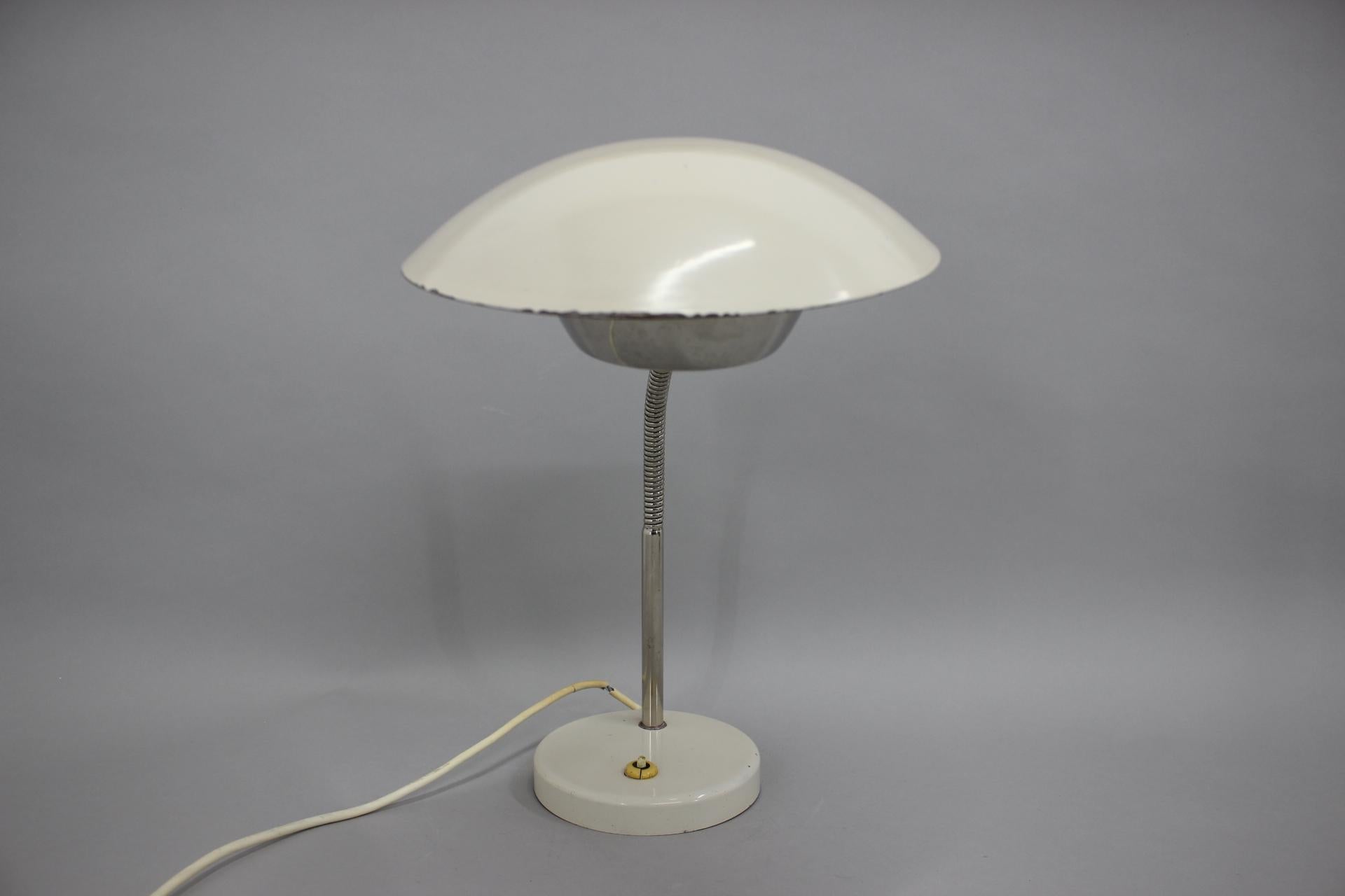 Mid-20th Century Rare Bauhaus Table Lamp, Czechoslovakia, 1930s For Sale