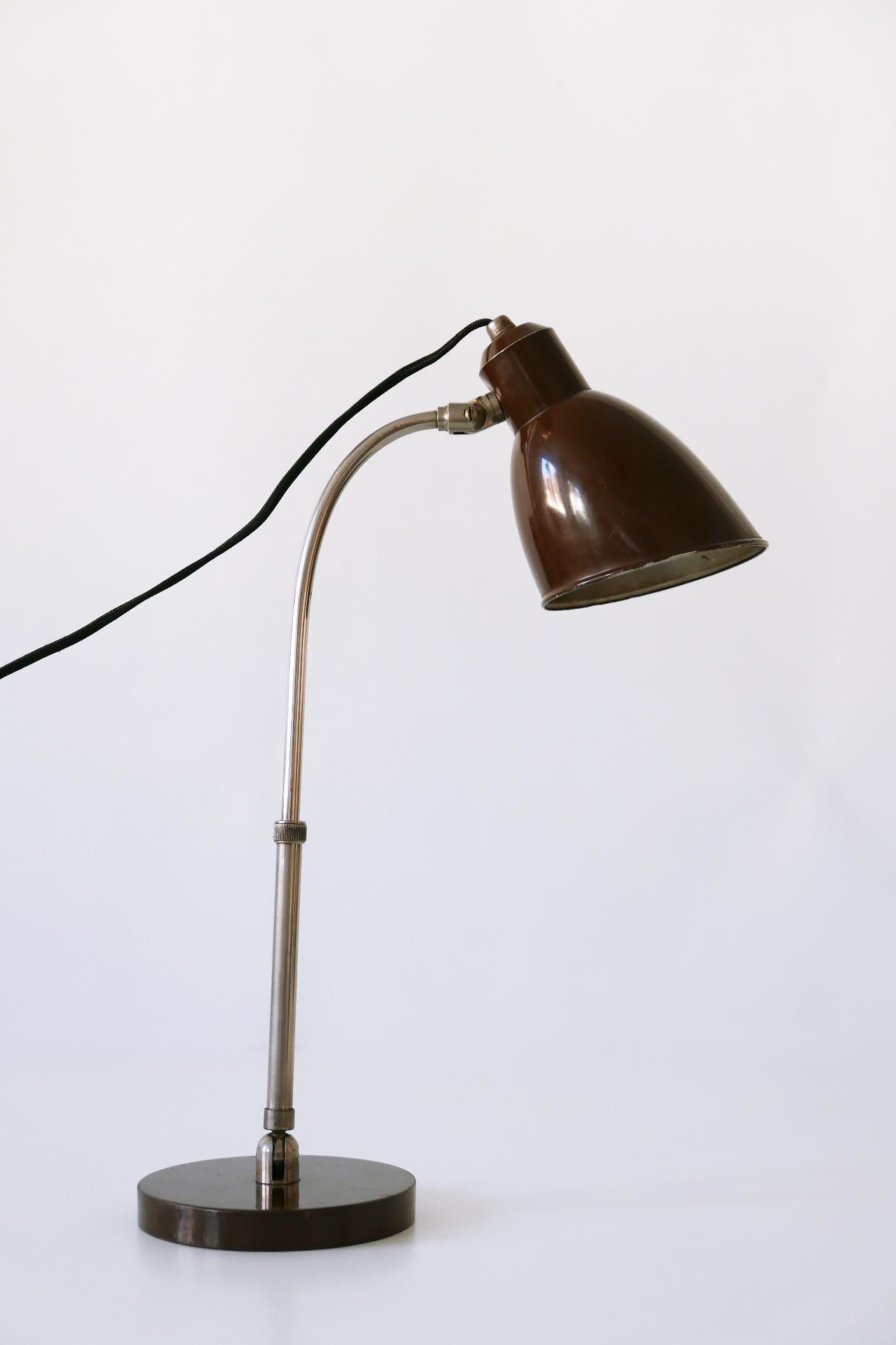 Plated Rare Bauhaus Table Lamp 'Piccolo' by Christian Dell for Bünte & Remmler, 1930s For Sale