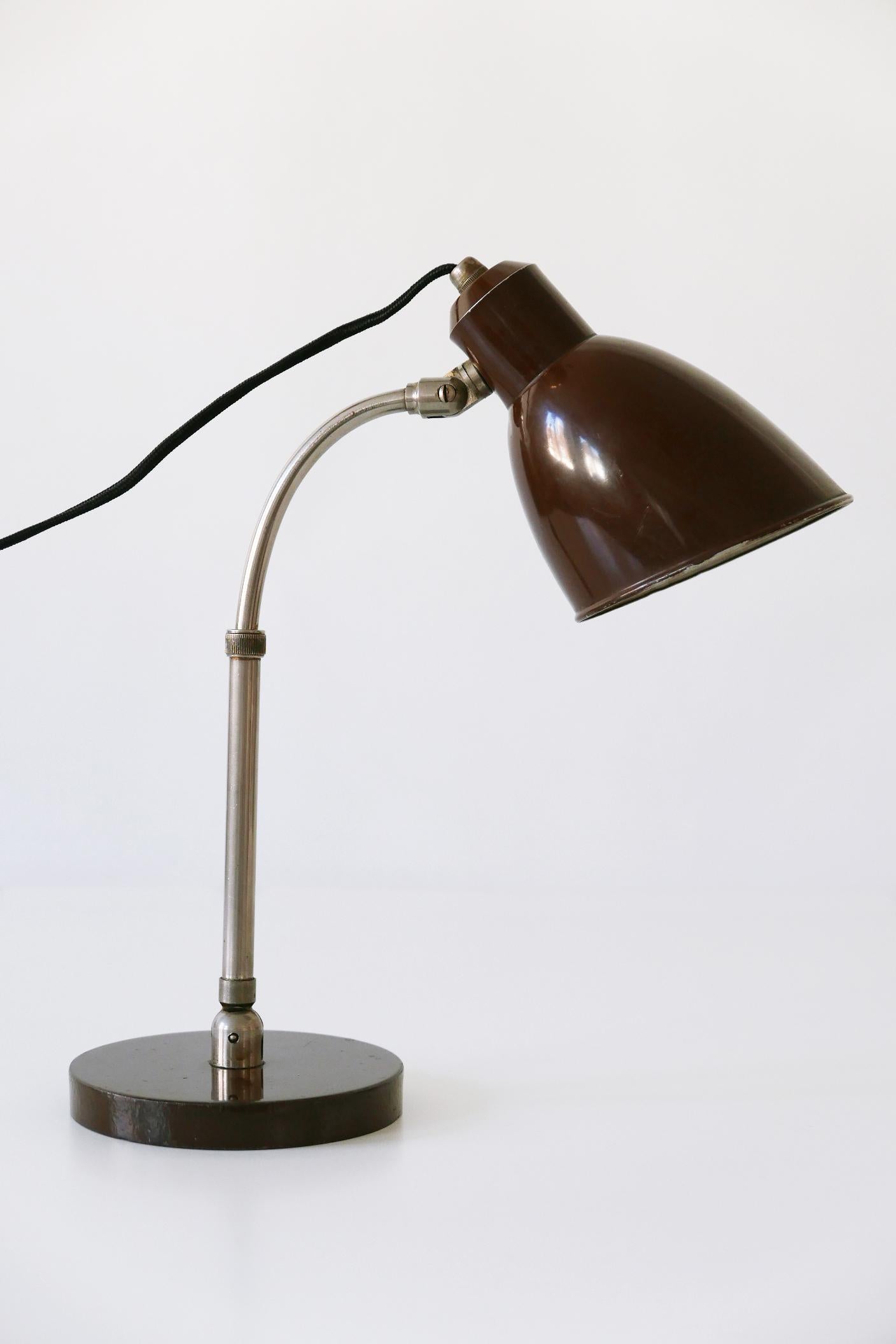 Aluminum Rare Bauhaus Table Lamp 'Piccolo' by Christian Dell for Bünte & Remmler, 1930s For Sale