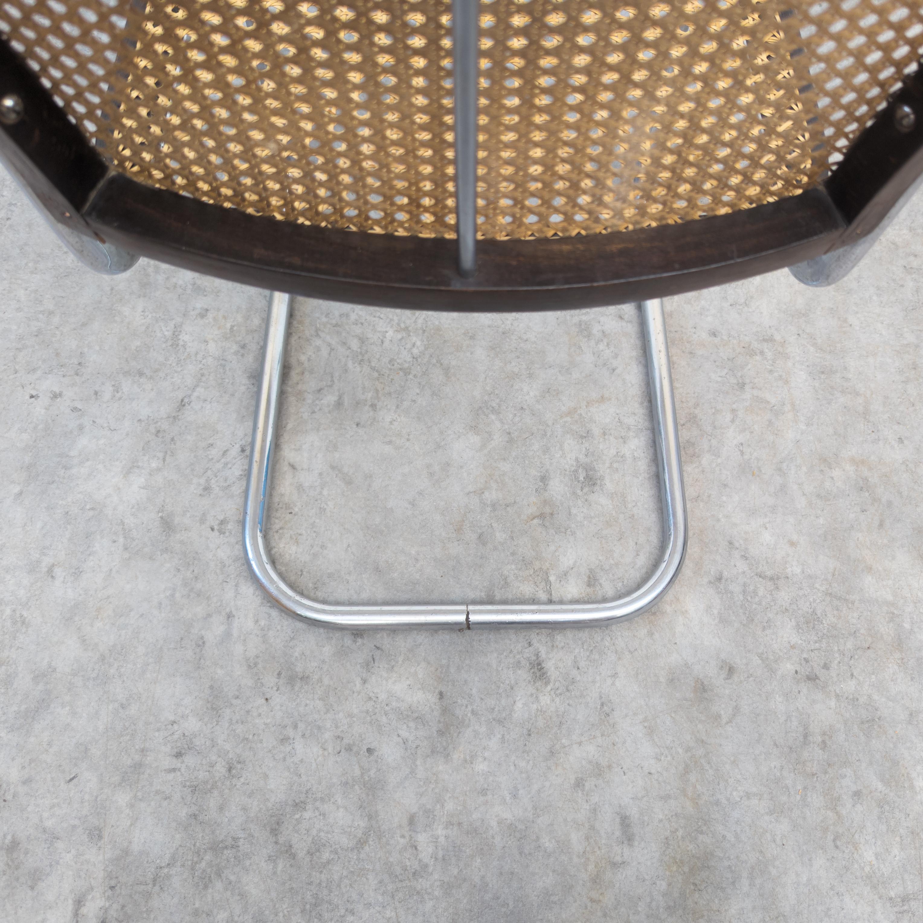 Rare fauteuil Bauhaus en acier tubulaire K 17 de Robert Slezák  en vente 7