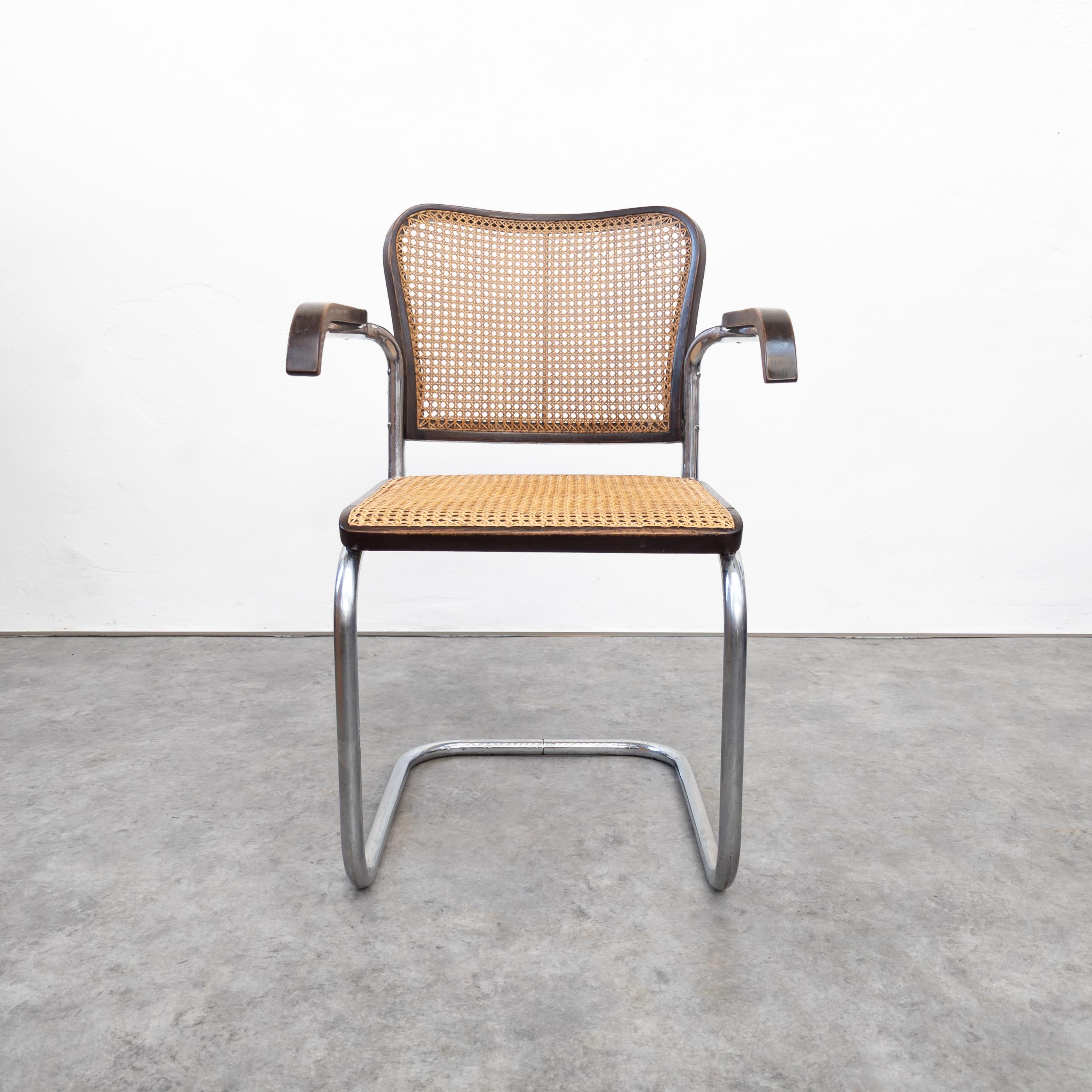 Acier Rare fauteuil Bauhaus en acier tubulaire K 17 de Robert Slezák  en vente