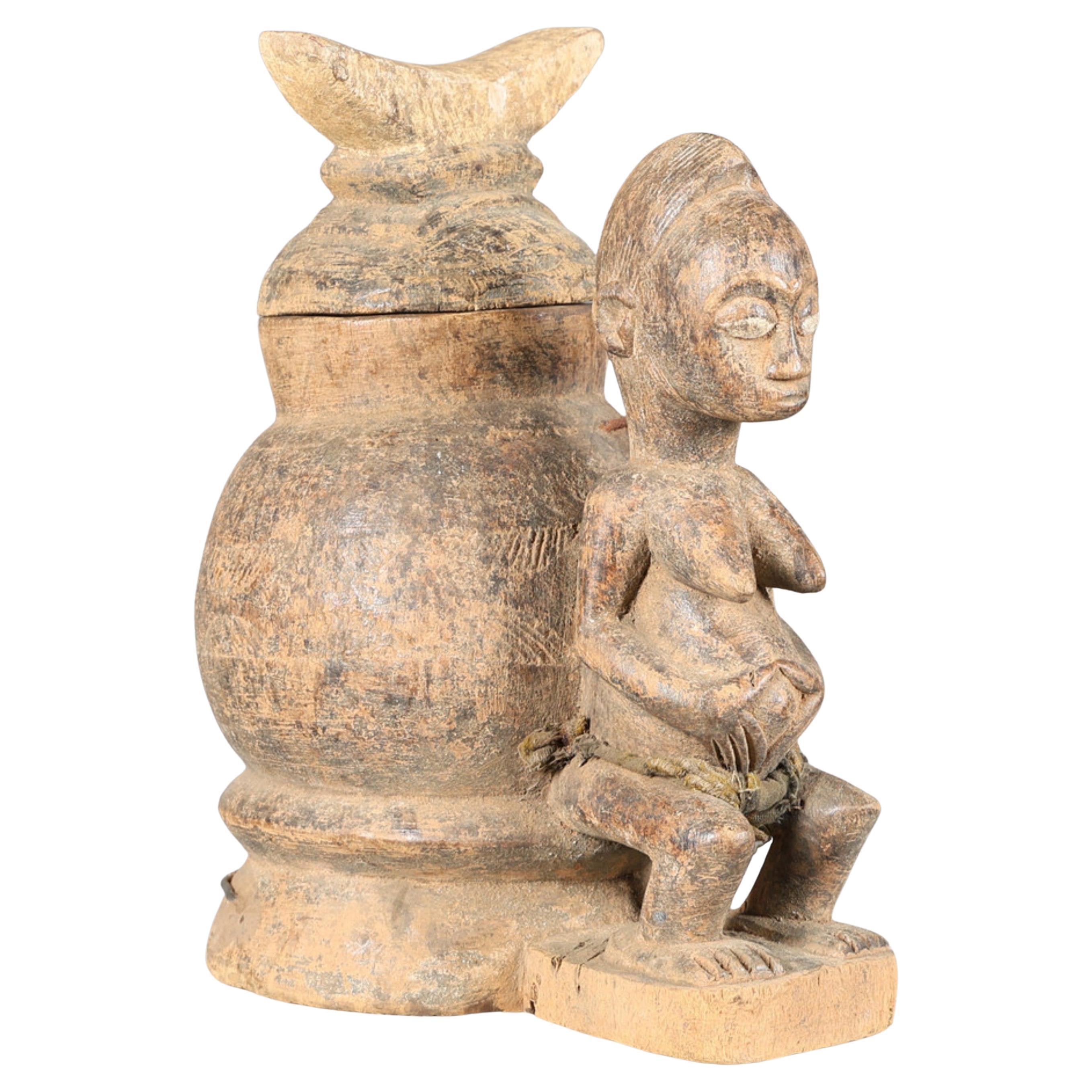 Rare boîte à oracle pour souris baoulé (Gnamien Kpan) Côte d'Ivoire, milieu du 20e siècle en vente