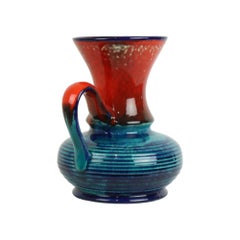 Rare Bay Vase Blue Red West Germany Vintage 79-25