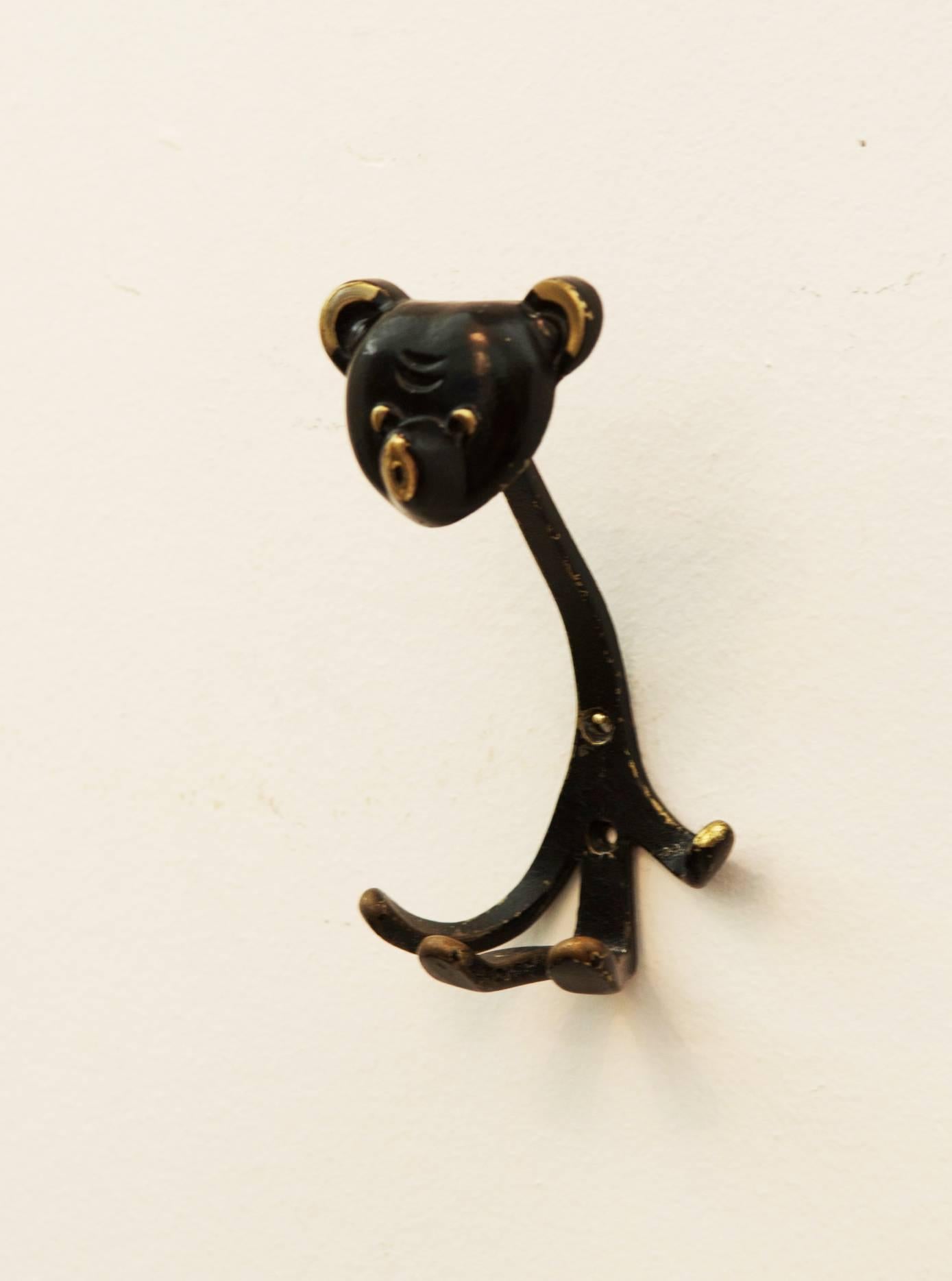 Mid-Century Modern Rare Bear Wall Hook by Walter Bosse