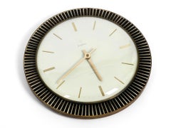 Rare Beautiful 1960s Junghans Electric Wall Clock Made of Ceramic and Brass