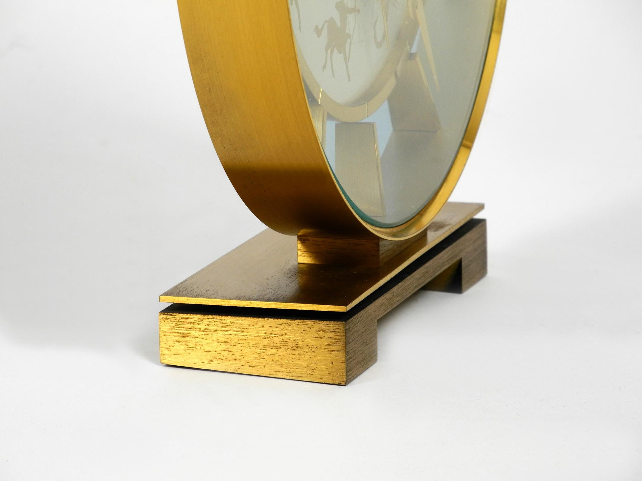 Late 20th Century Rare Beautiful 1970s Big Kienzle Zodiac Table Clock Made of Heavy Brass