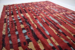 Rare Beautiful Abstract Design Wool Carpet / Rug, 1940s