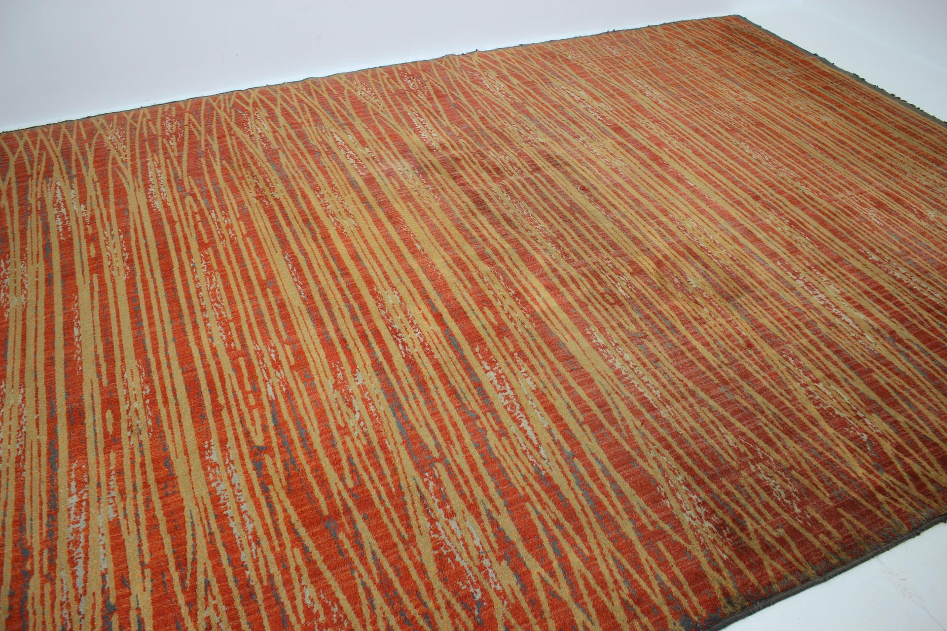 Mid-Century Modern Rare Beautiful Abstract Design Wool Carpet / Rug, 1940s For Sale