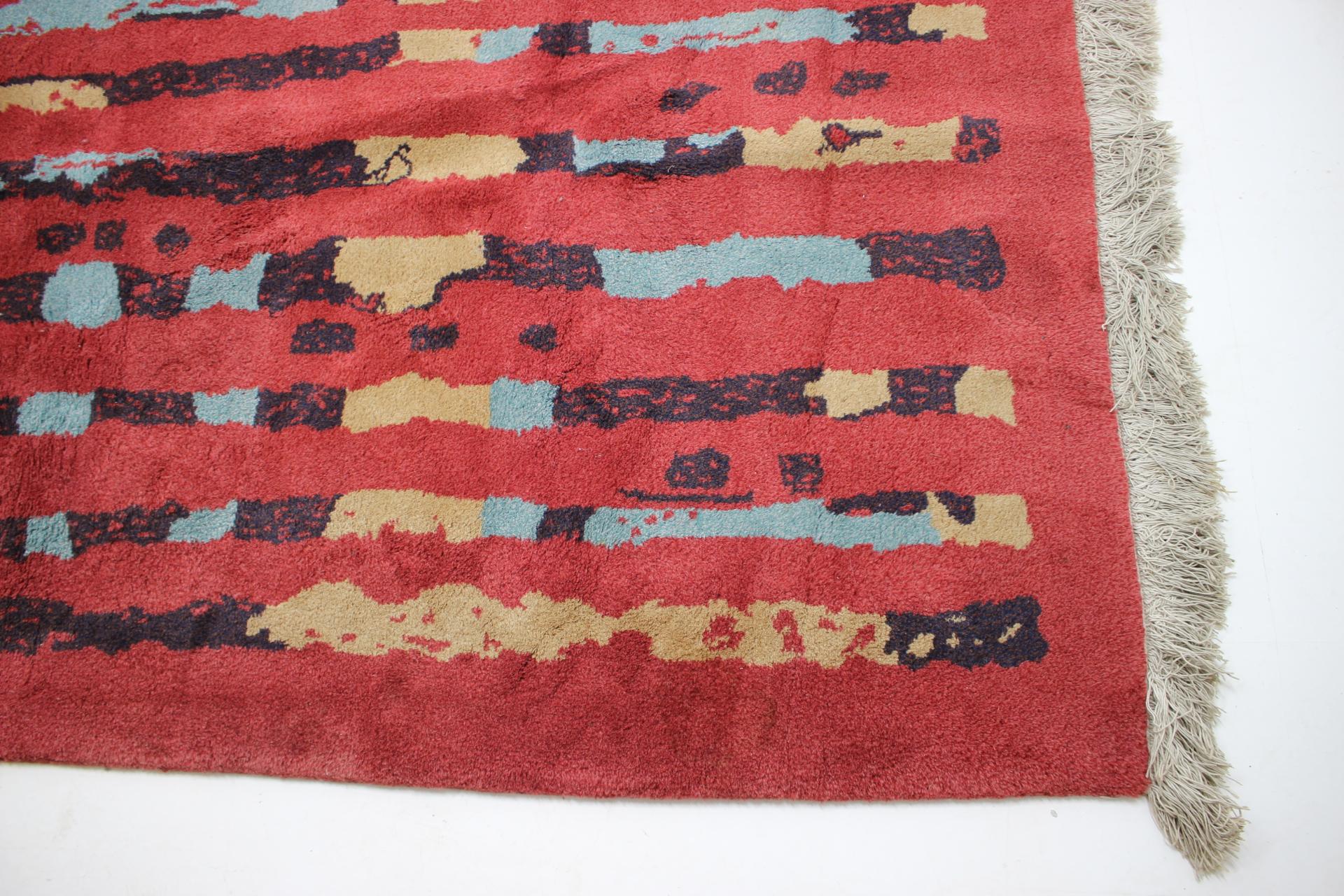 Mid-Century Modern Rare Beautiful Abstract Design Wool Carpet / Rug, 1940s For Sale