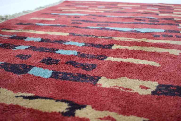 Rare Beautiful Abstract Design Wool Carpet / Rug, 1940s For Sale at ...