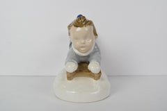 Rare Beautiful Design Porcelain Boy Figurine by Ella Strobach König/ ROYAL DUX