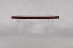Rare, Beautiful Lucite & Wenge Desk Attributed To Danish Designer Poul Nørreklit