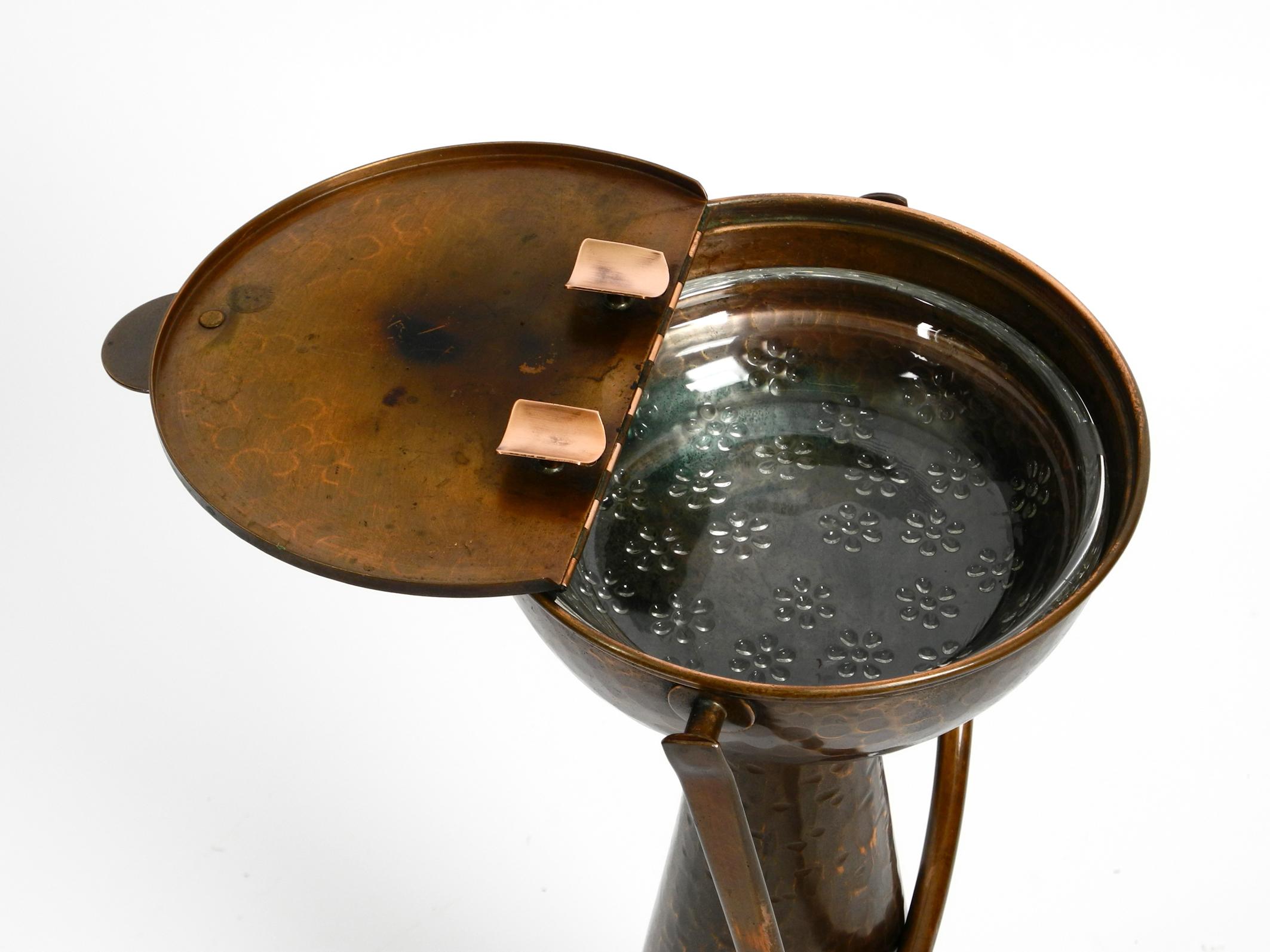 Rare, Beautiful Mid Century Copper Floor Standing Ashtray by Harald Buchrucker 1