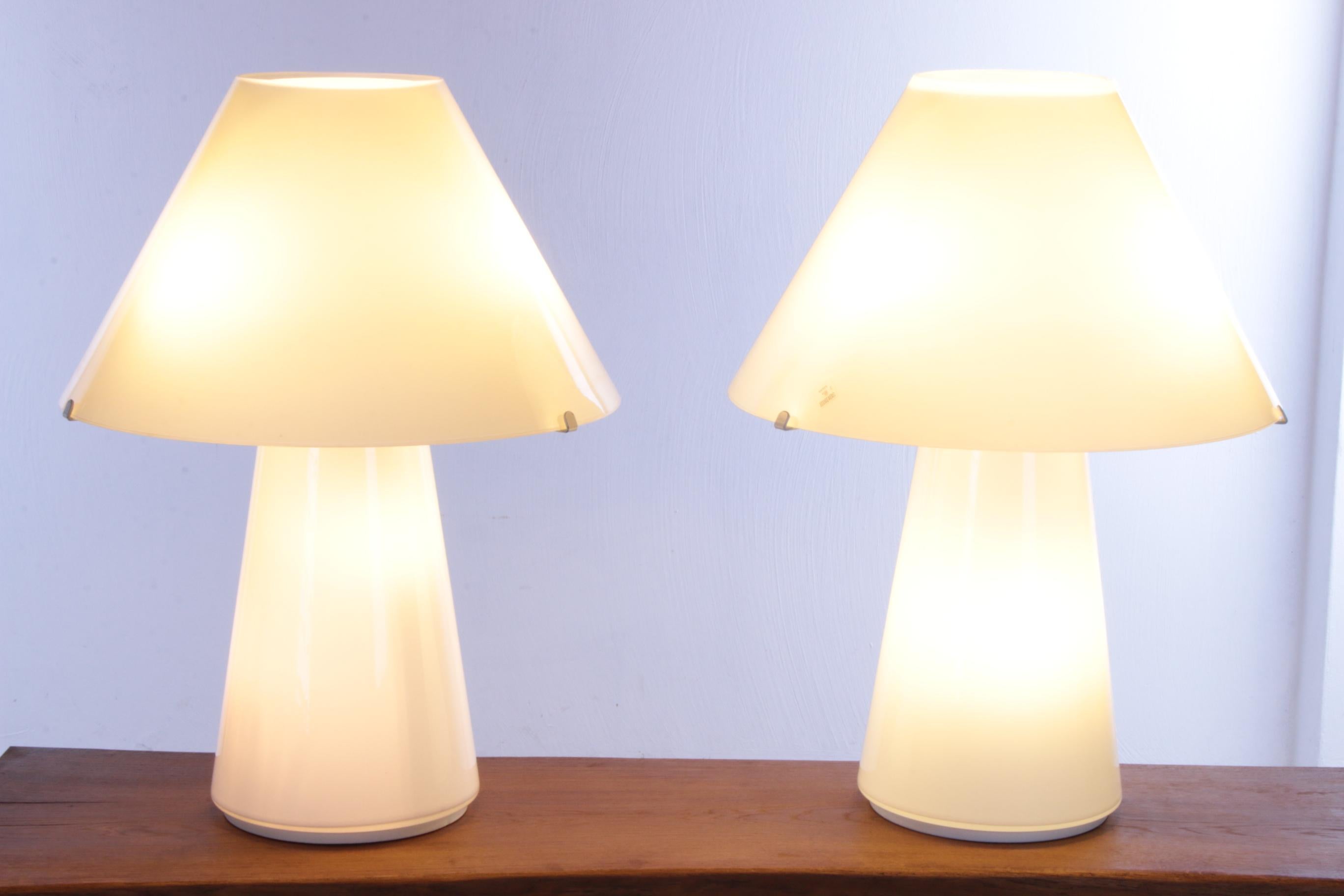 Mid-Century Modern Rare Beautiful Set Murano Table Lamps Handmade, 1970s For Sale