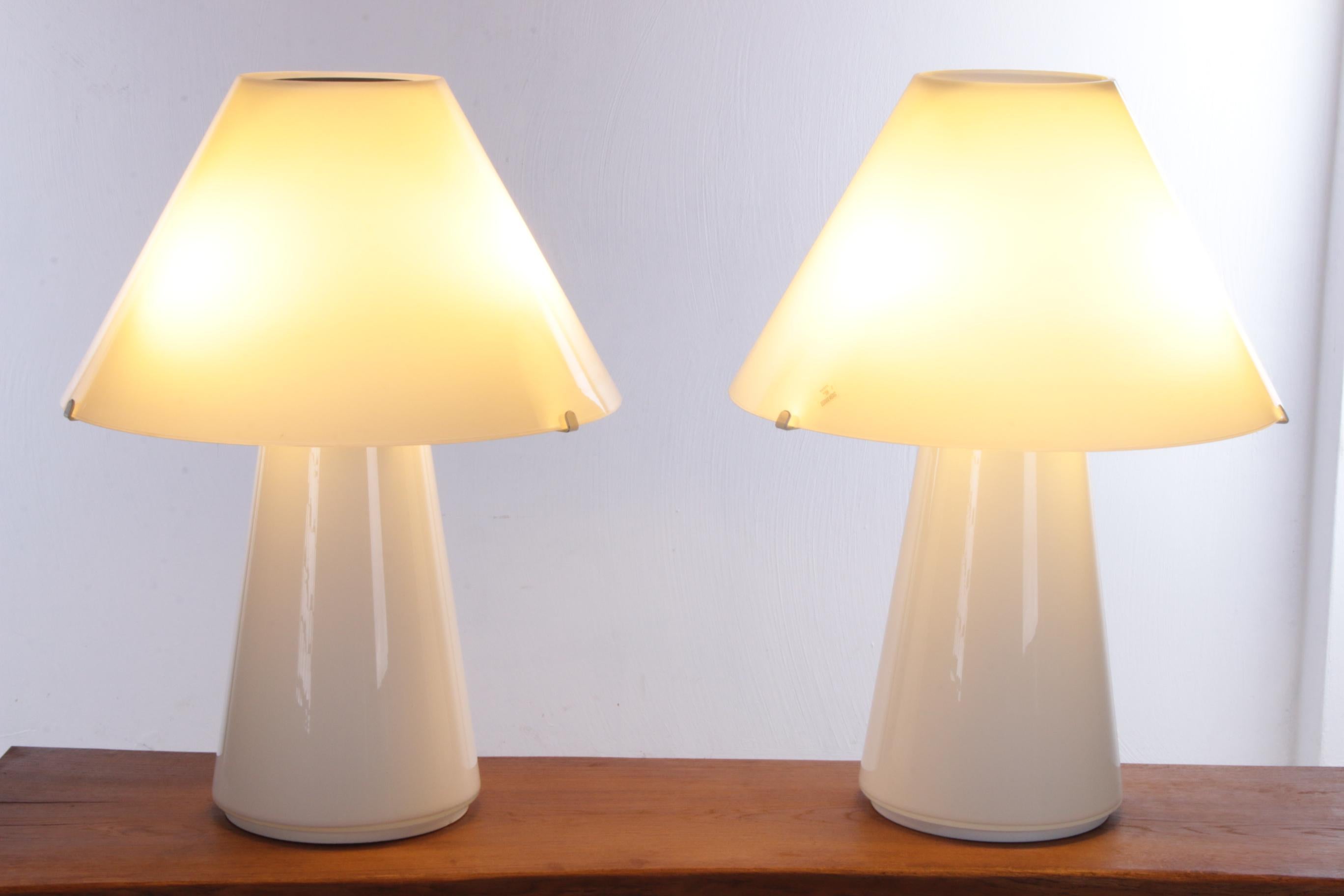 Italian Rare Beautiful Set Murano Table Lamps Handmade, 1970s