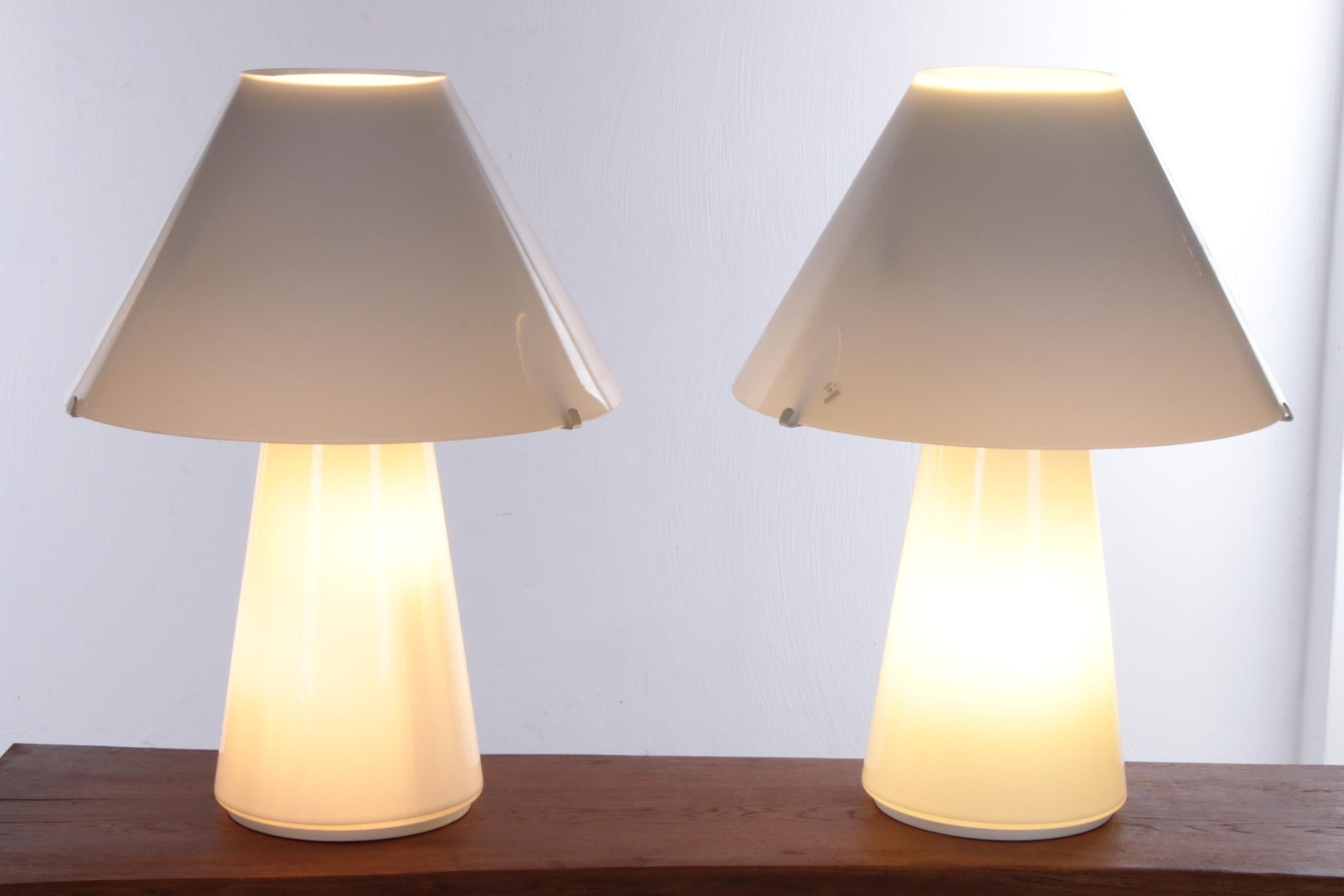 Late 20th Century Rare Beautiful Set Murano Table Lamps Handmade, 1970s For Sale