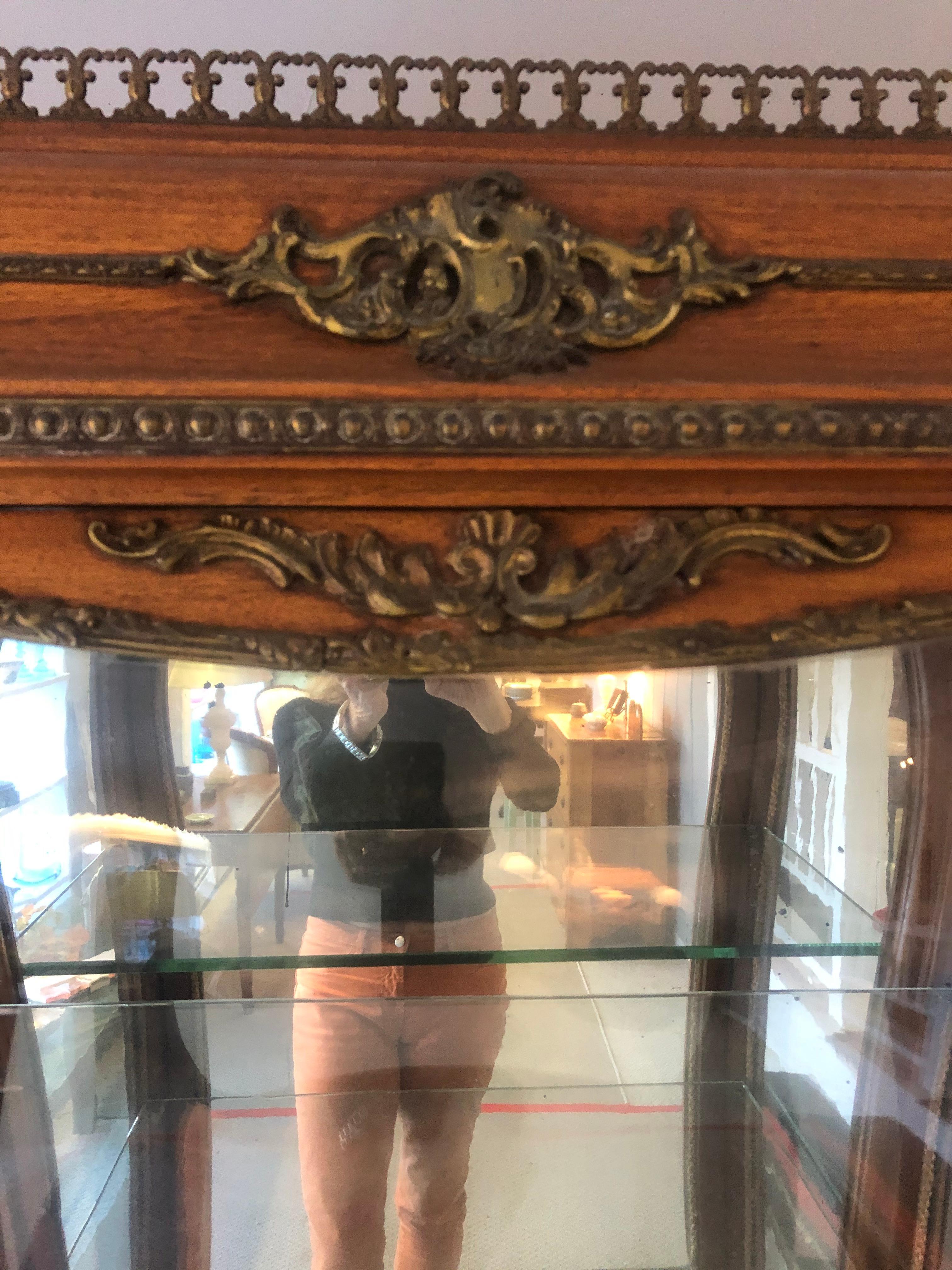 Rare Beauty 19th Century Edwardian Curio Vitrine Display Cabinet 1