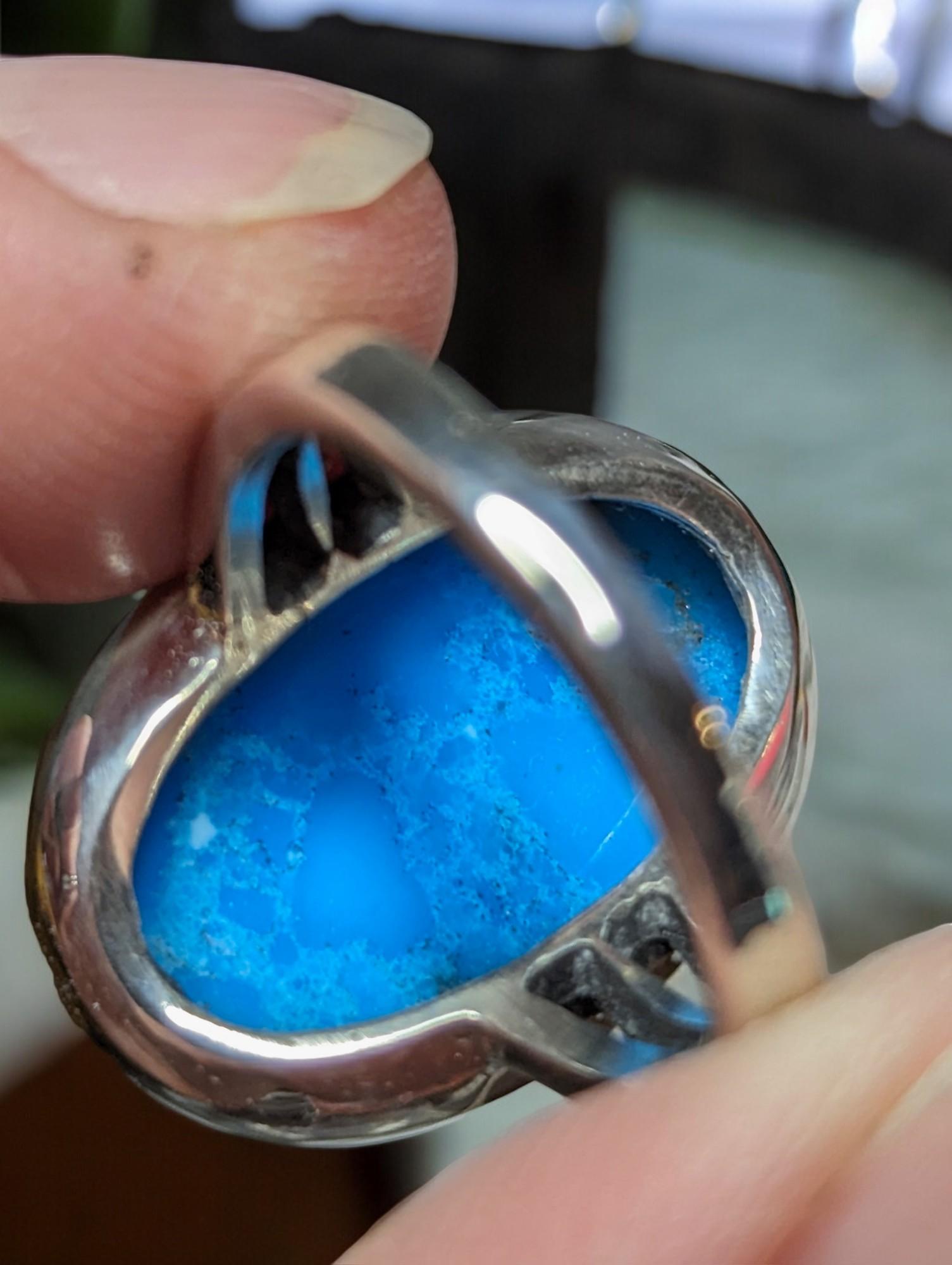 Rare Beauty: Translucent Bingmay Turquoise Ring (Size 7) For Sale 1