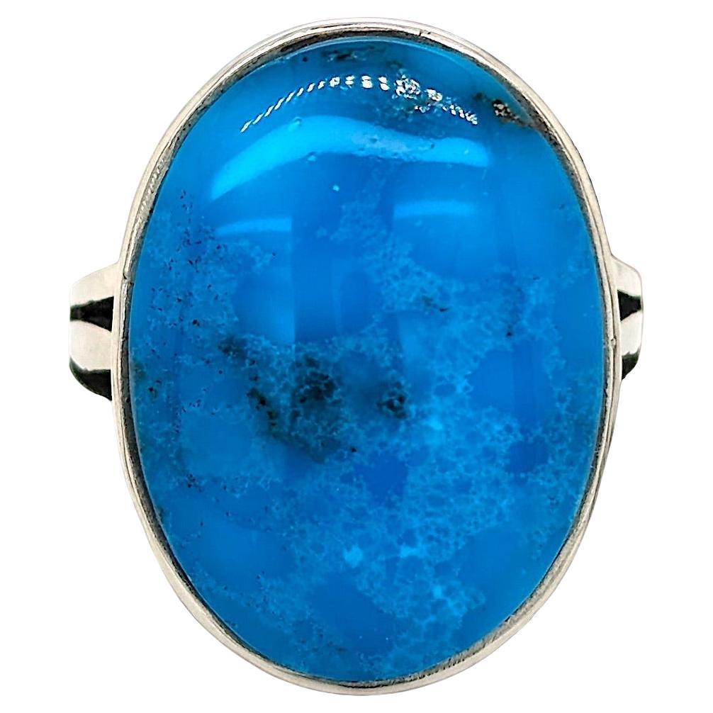 Rare Beauty: Translucent Bingmay Turquoise Ring (Size 7) For Sale