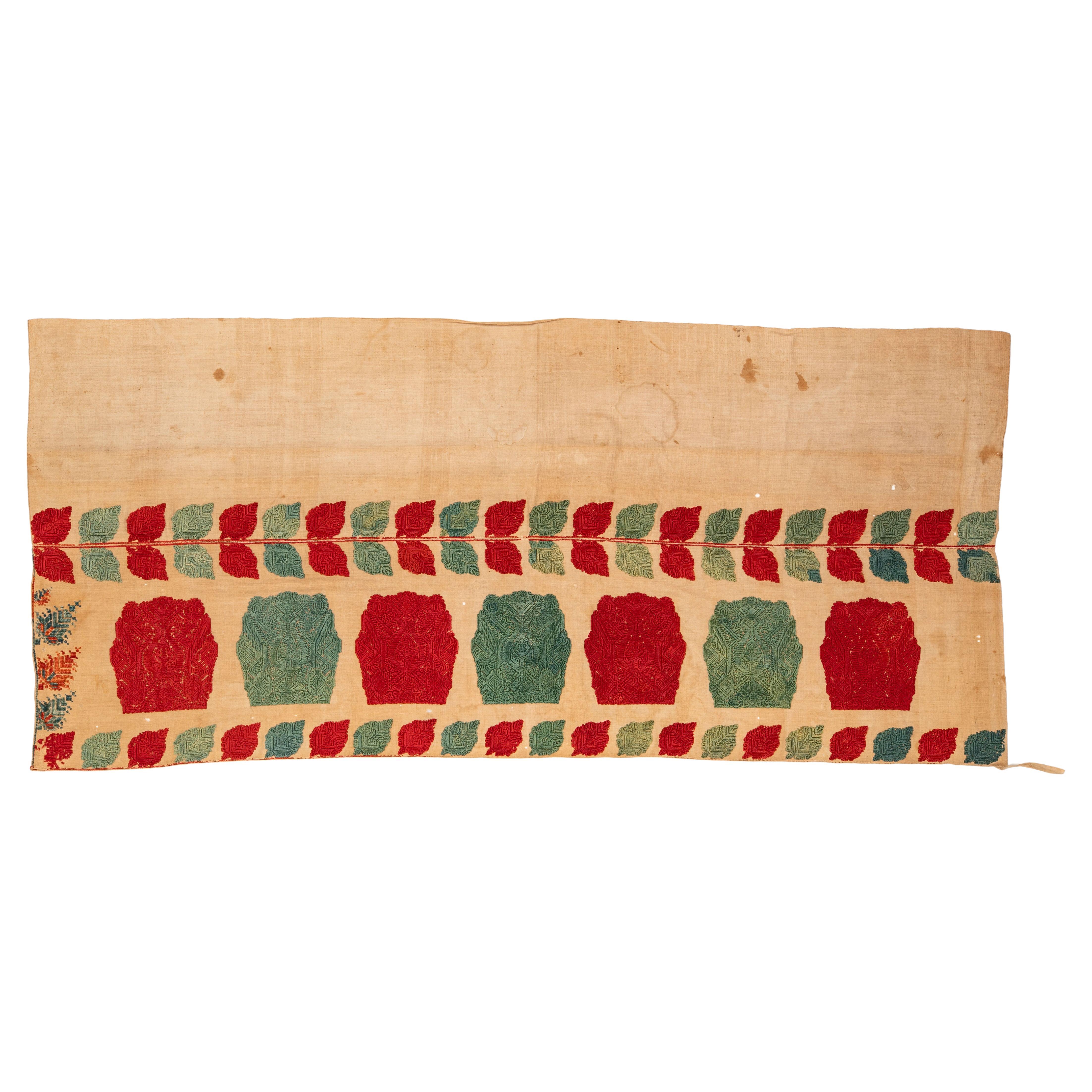 Rare Bed Tent Embroidery from Rhodes, Greece 18th C.