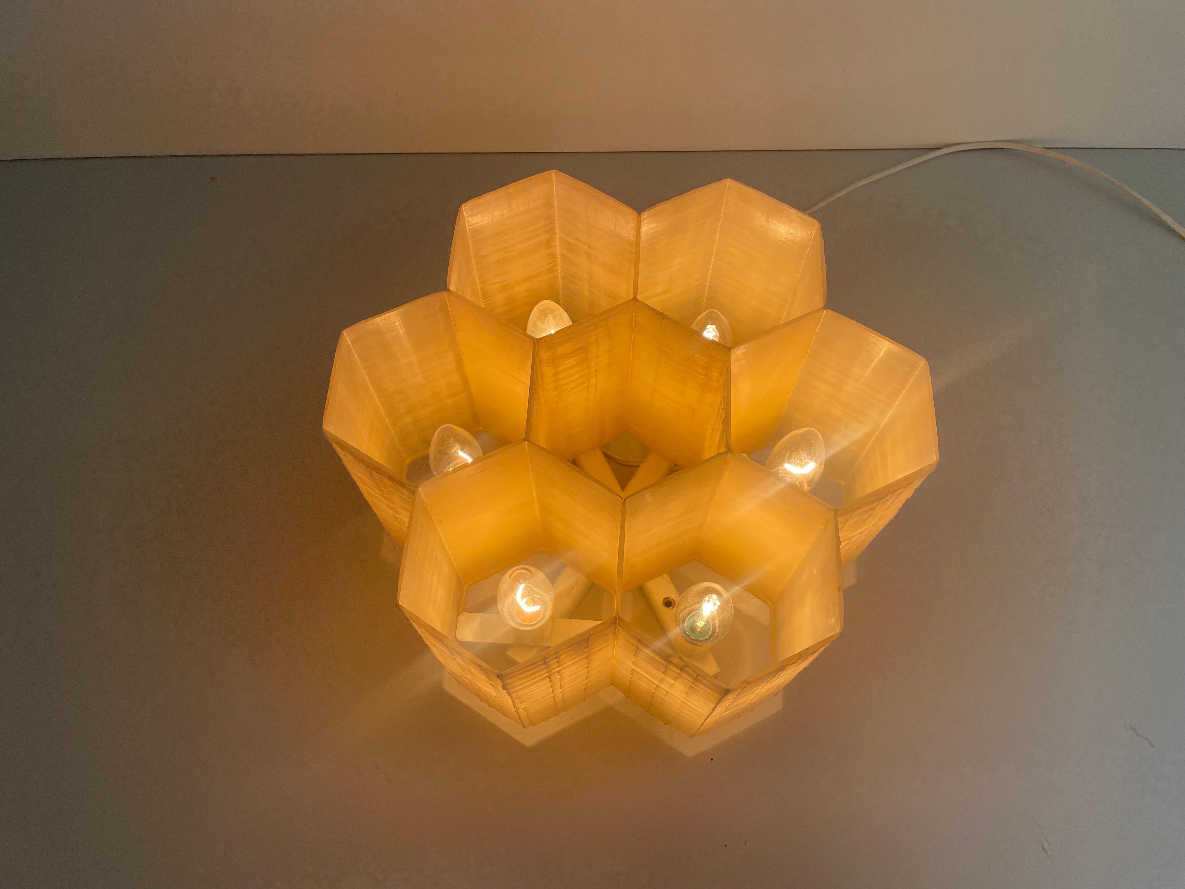 Rare Bee Honeycomb Design Fiberglass Flush Mount Light, 1960s, Allemagne en vente 10